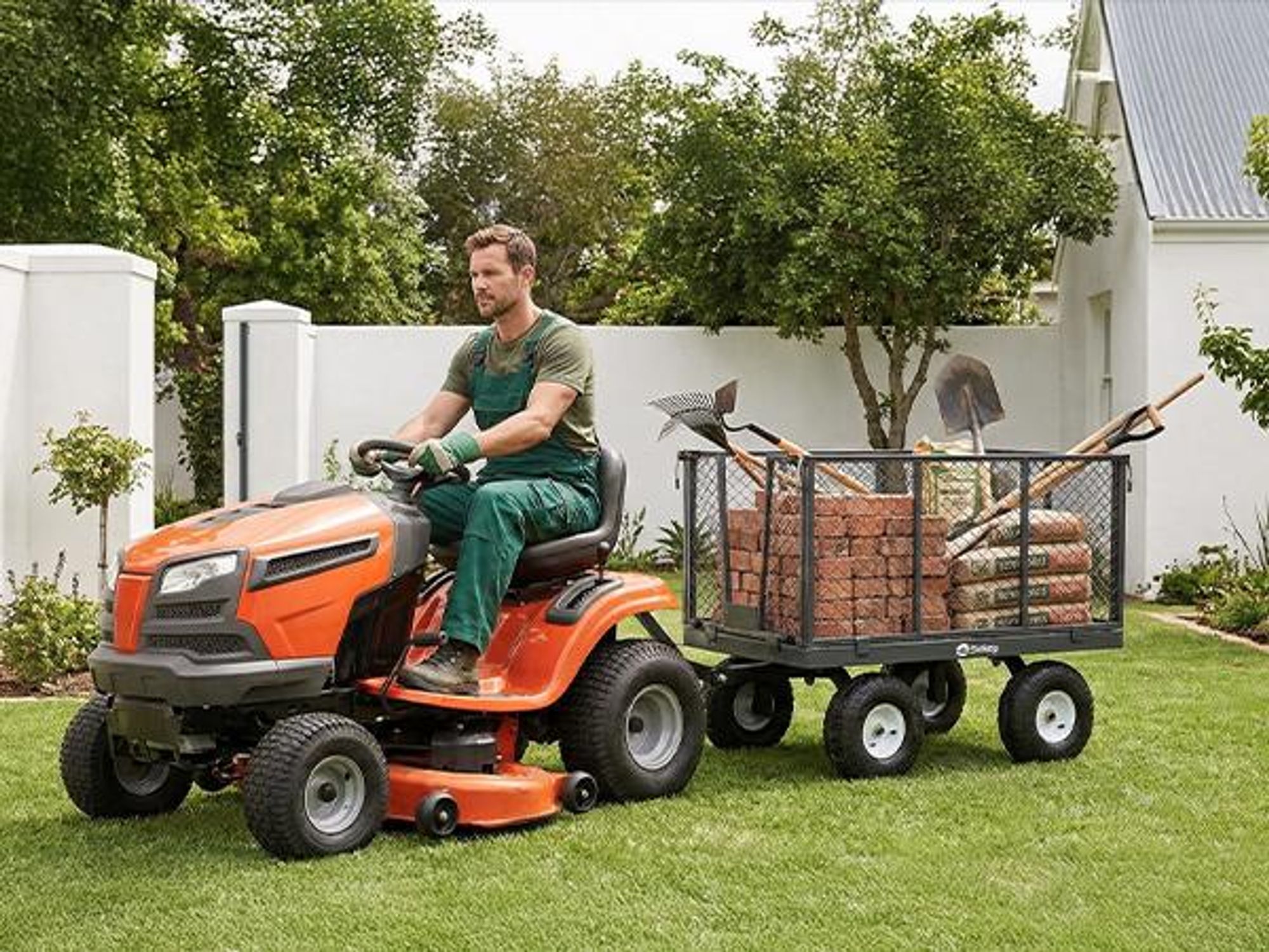 Sekey 500 KG Gartenwagen Gerätewagen Transportwagen mit 10" Vollgummi-Luftreifen, Grau