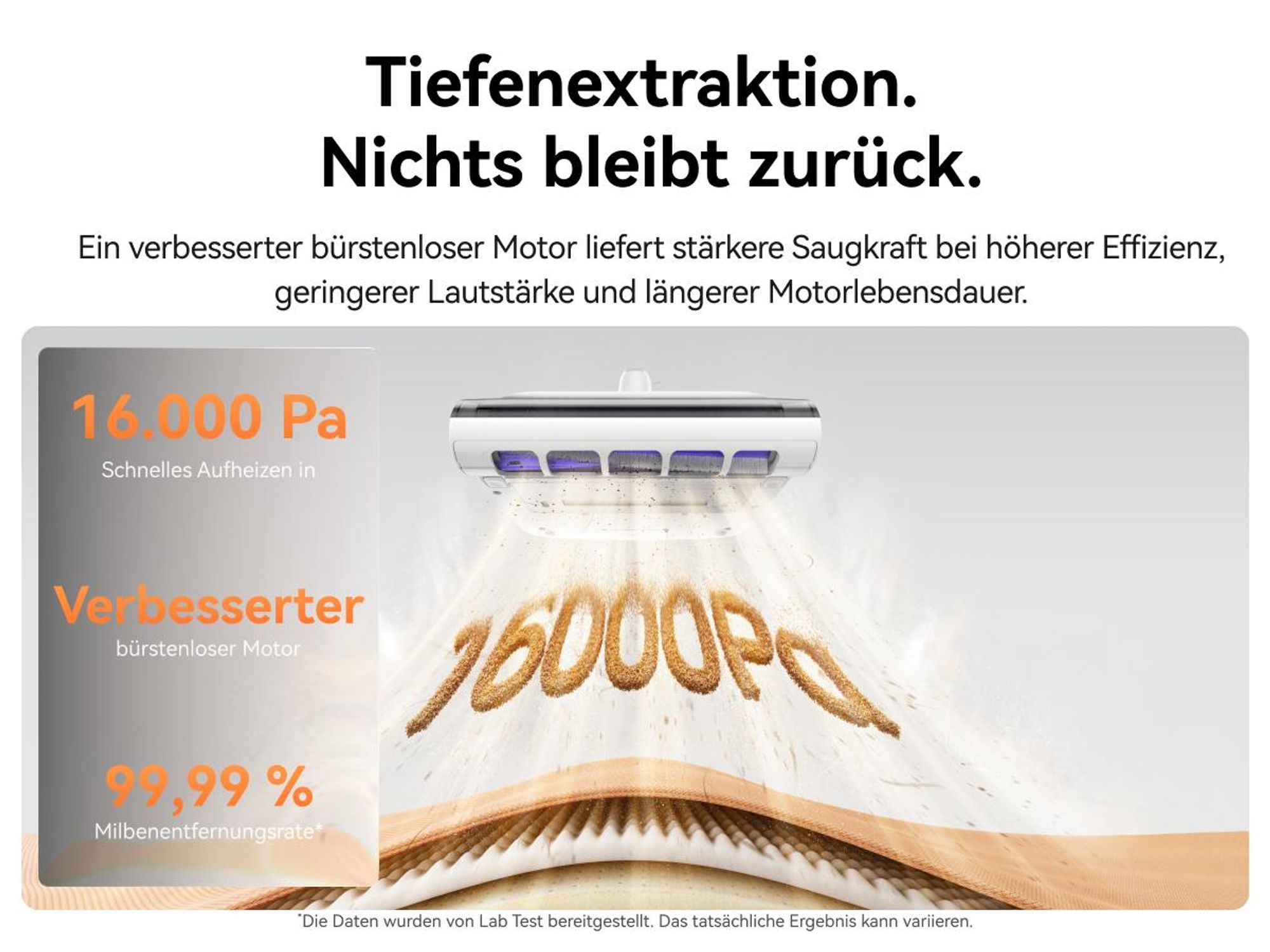 NARWAL U50 Pro Akku-Matratzenstaubsauger, 16 kPa, 58 °C, 65.000 Schläge/min, 1,65 kg, UV-C