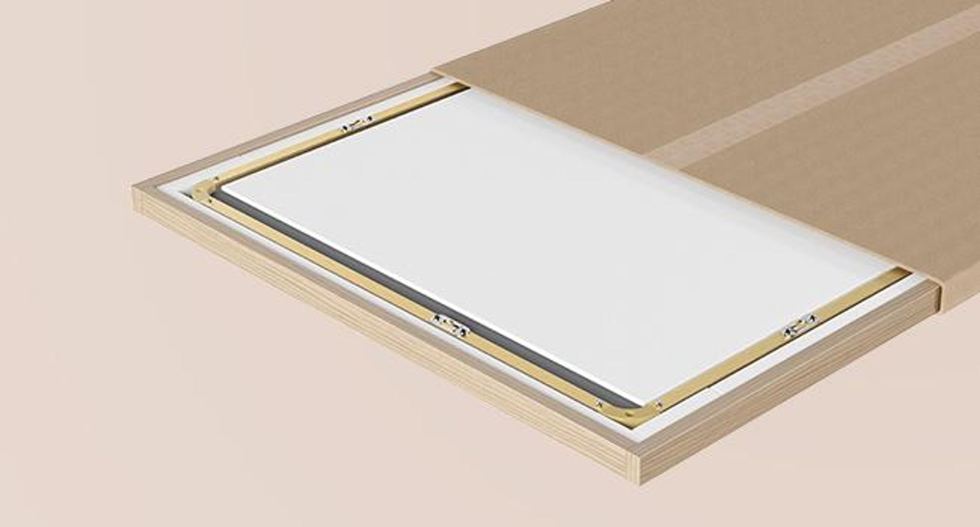 SONGMICS Wandspiegel, rechteckiger Spiegel, Aluminiumrahmen, 91 x 61 cm, mit Sicherheitsfolie, 2 Aufhängemöglichkeiten, gold