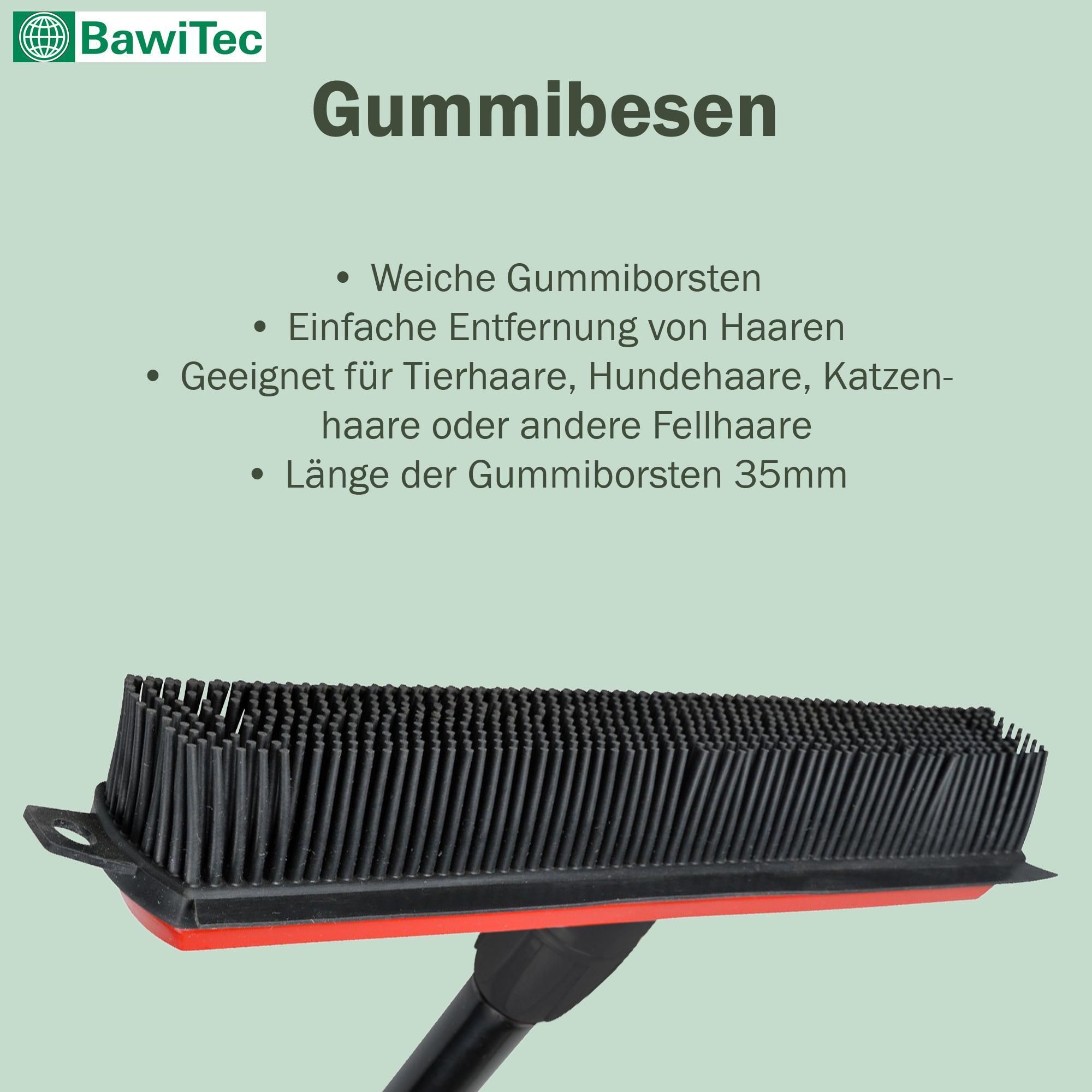 Spezieller Noppenbesen Gummibesen 30cm Breit mit Teleskopstiel Friseurbesen Tierhaarbesen Kunststoff Besen mit Stiel