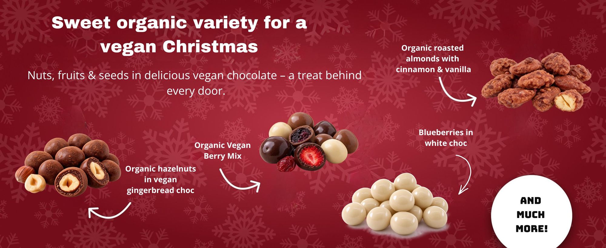 Landgarten Vegan Christmas adventný kalendár 2026, 24 bio čoko snacky