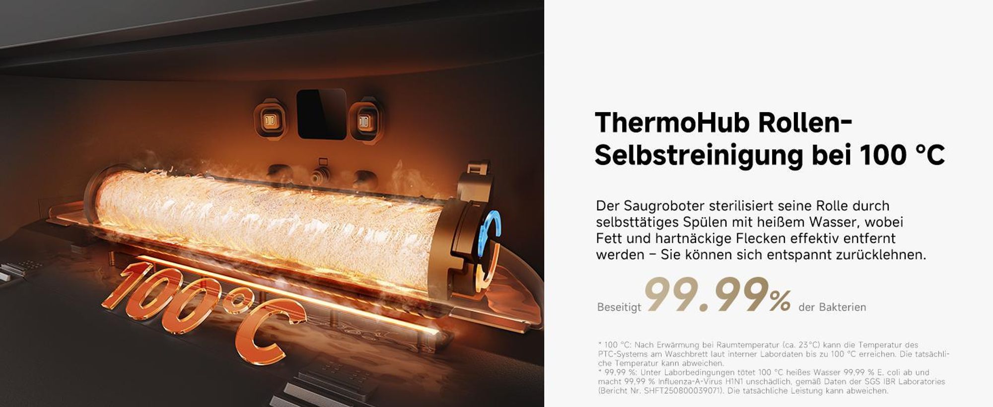 Dreame Aqua10 Roller Staubsauger Roboter mit Wischfunktion,30kPa Saugkraft,KI-Navigation,Heißwasserwaschen,Heißlufttrocknung,0 Tangle,Selbstreinigung