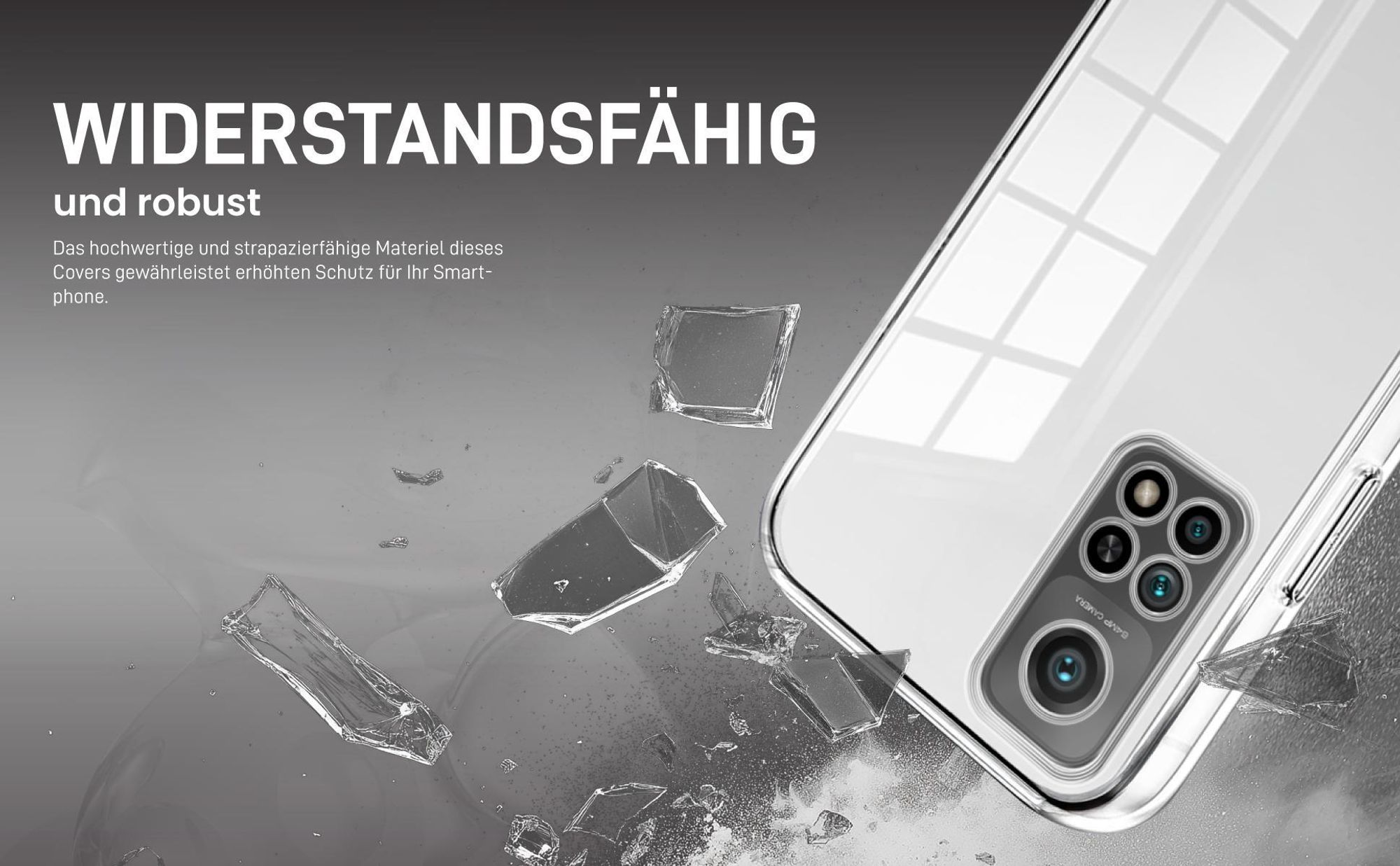 Transparentes Front Back Cover für Xiaomi Mi 10T / Mi 10T Pro mit Aufprallschutz