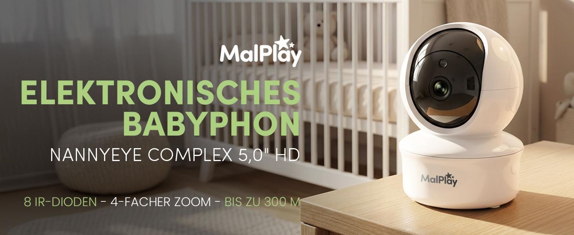 Babyphone mit Kamera und Monitor für kleine Kinder und Tiere
