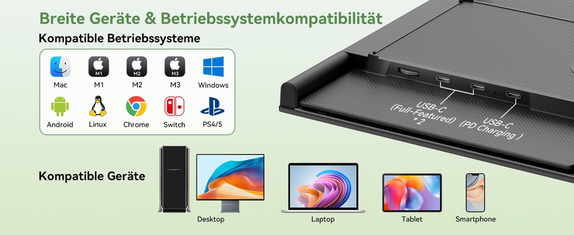 Blackview Tragbarer Monitor DCM8 15,6" Dual-Screen , 4,6mm dünn, 1,2kg, Plug&Play, 100W Reverse Charging, support Laptop/PC/Handy/Mac/Switch/PS5/Xbox