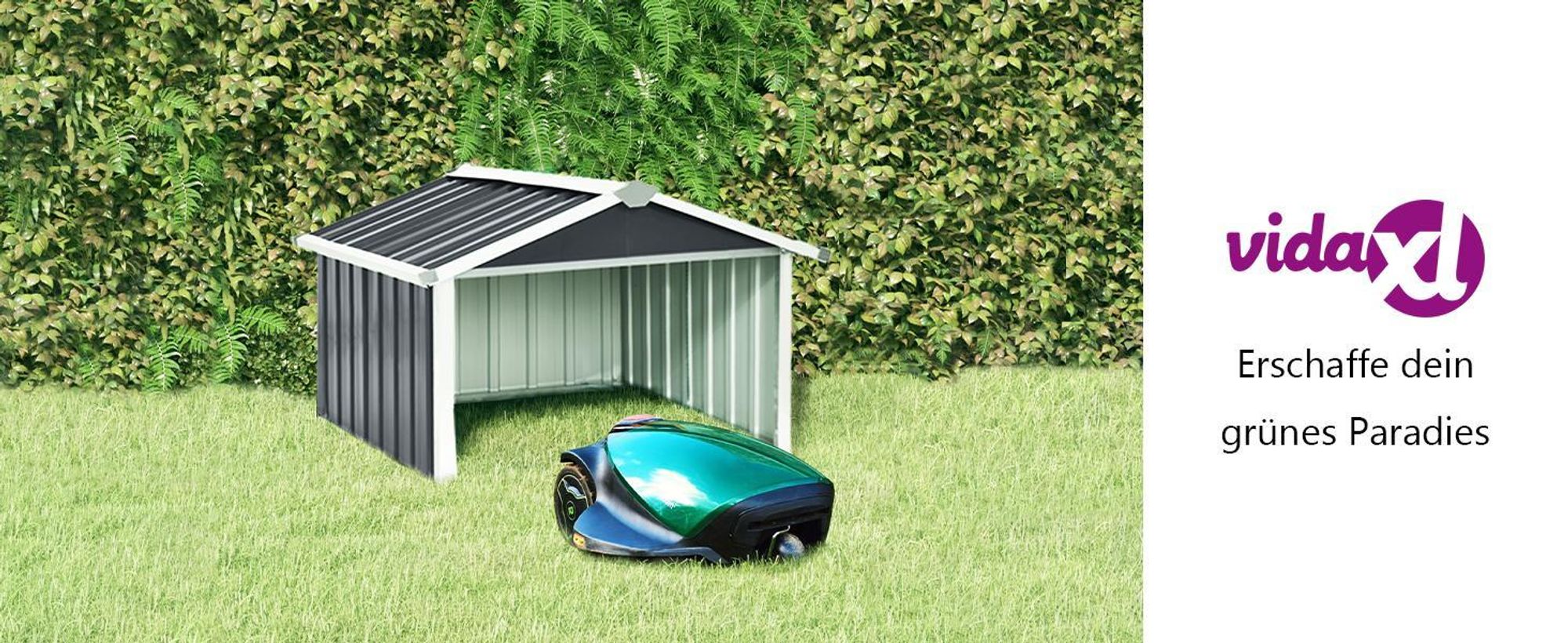 vidaXL Rasenmäher Garage 92x97x63 cm Verzinkter Stahl Anthrazit