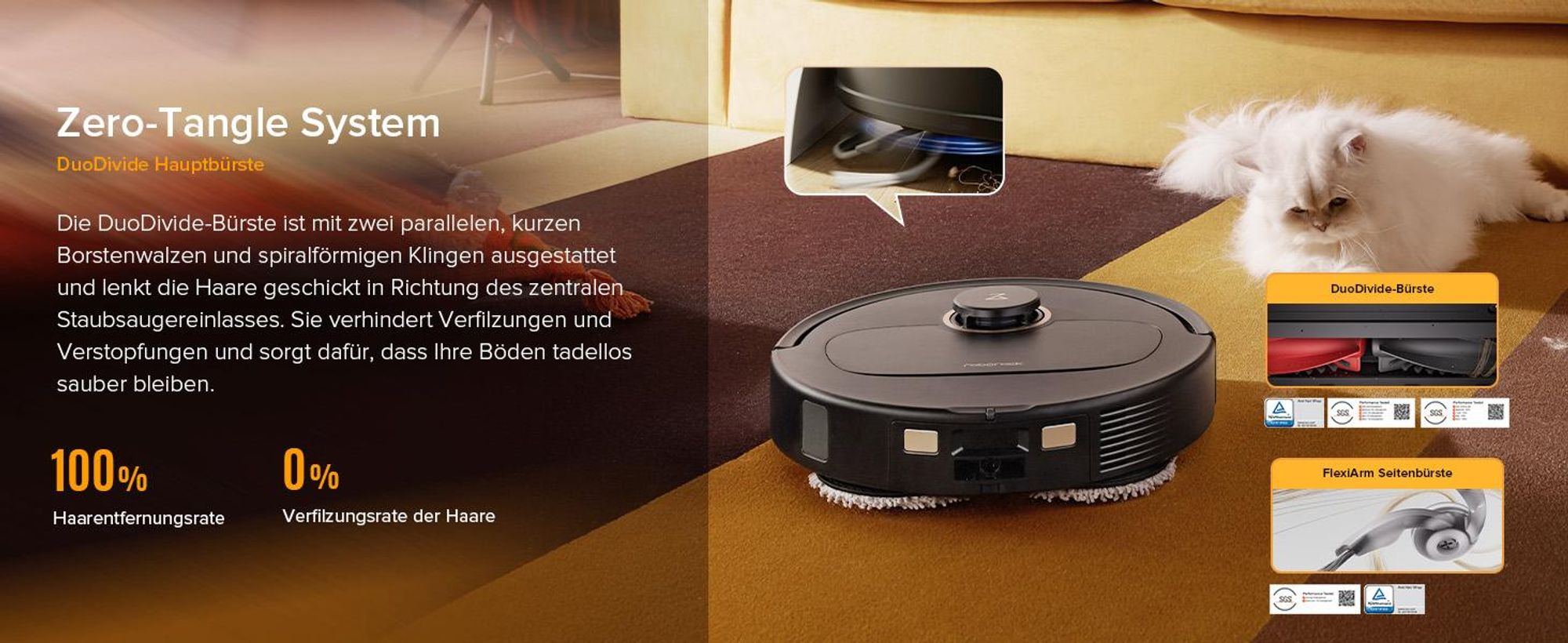 Roborock Qrevo S5V Staubsauger Roboter 12.000 Pa, Zero-Tangle System,Multifunktions-Dock,PreciSense-LiDAR-Navigation,Schwarz