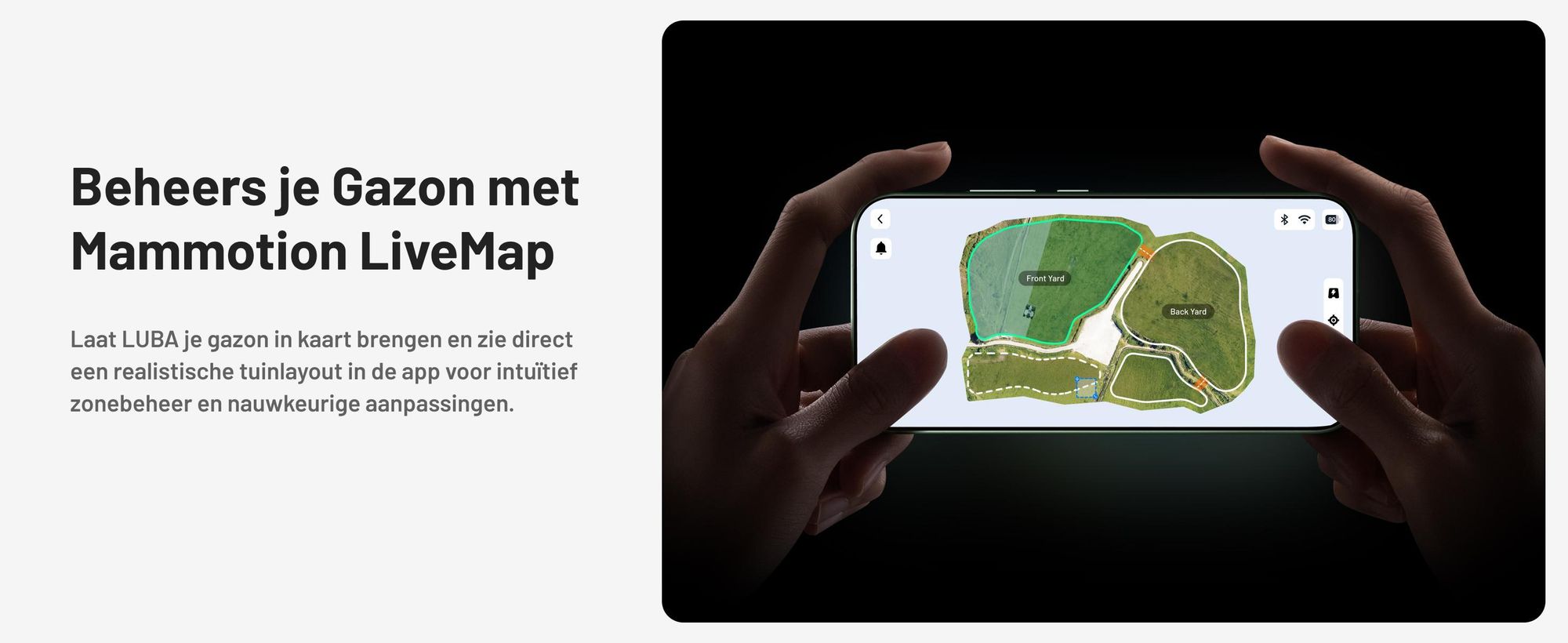 Robotmaaier Mammotion LUBA Mini 2 AWD 1500, met garage en wasstandaard, zonder kabel, voor 1500 m², kanten maaien, hellingen 80%, auto-kartering, APP