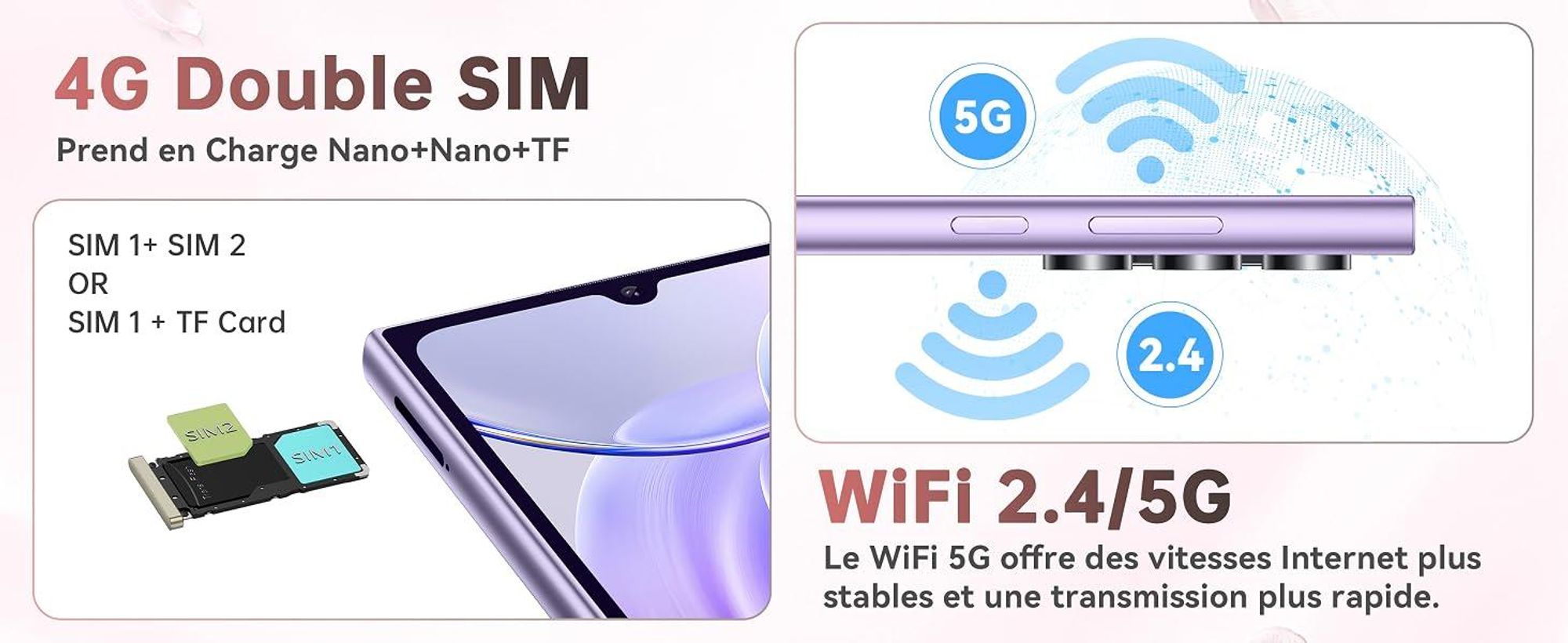 OUKITEL C62 Smartphone Android 15, Téléphone Portable 16 Go RAM (4+12) + 128 Go, Écrans 6,88" et 1,81", Batterie 5150 mAh, GPS/OTG, Noir