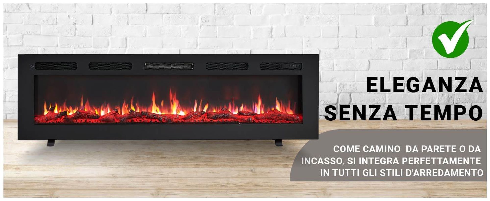Camino elettrico BALDERIA Leif 60 - 2in1 - nero