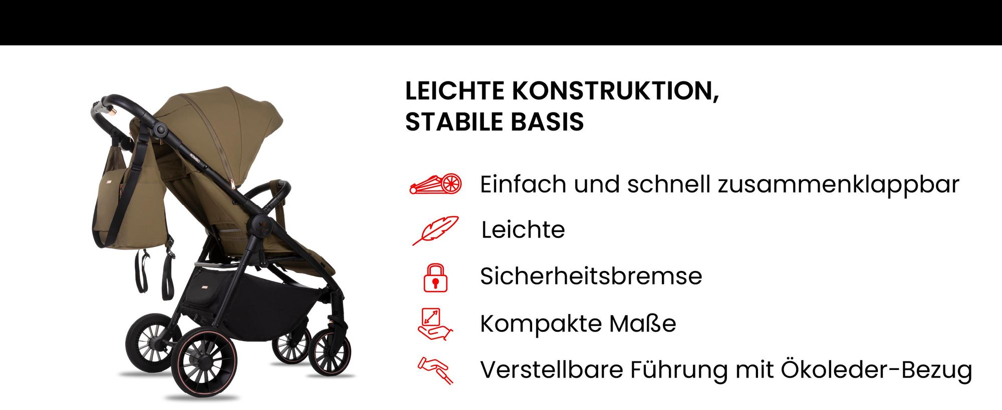 BabyLux ROMBO Kinderwagen Leichte Kinderwagenabdeckung Stoßdämpfende Tasche