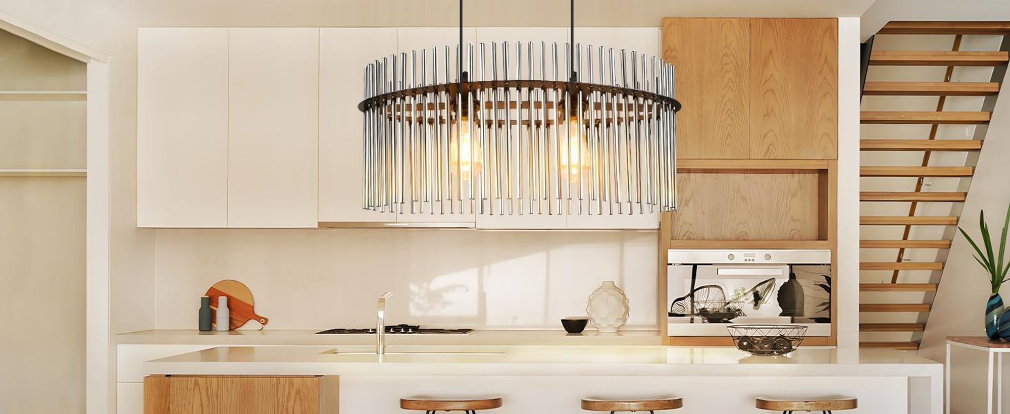 ZMH Pendelleuchte 2 Flammig Hängeleuchte Esstisch E27 Pendellampe Esstischlampe Hängend Glasschirm Ø60cm für Küche Wohnzimmer(ohne Leuchtmittel)