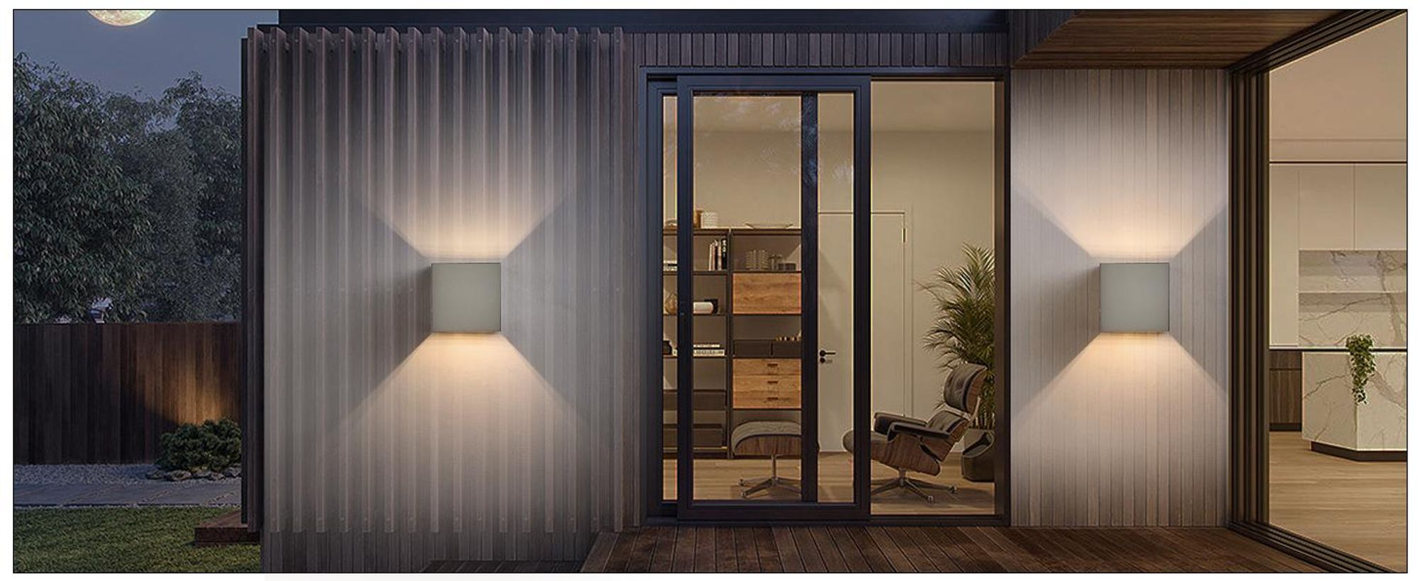 ZMH Applique murale Led 4ER Extérieur Gris Applique G9 Blanc chaud Moderne Up Down IP65 Etanche Applique extérieure Faisceau réglable Lampe de couloir