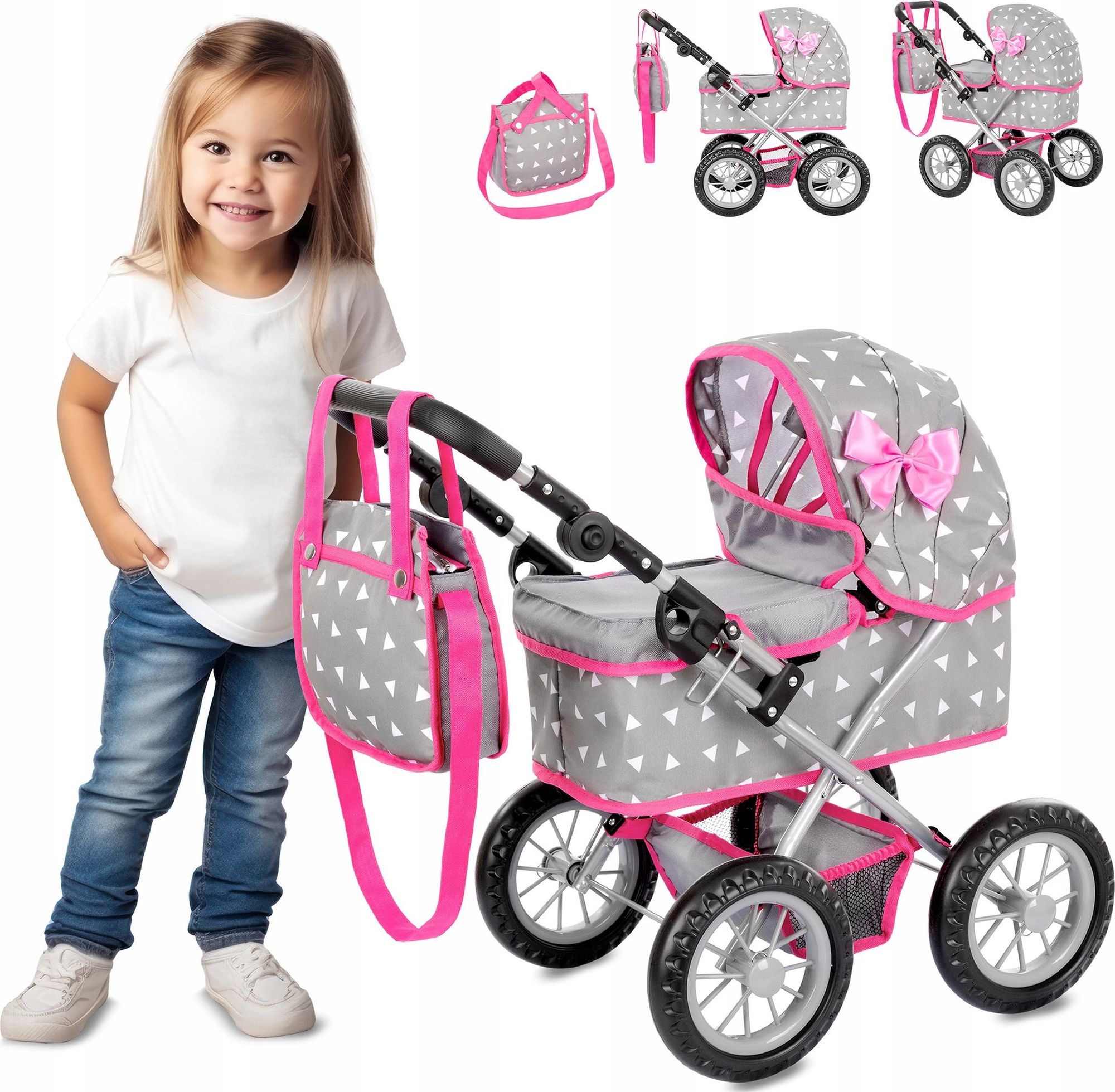 Puppenwagen mit Gondel und Zubehör