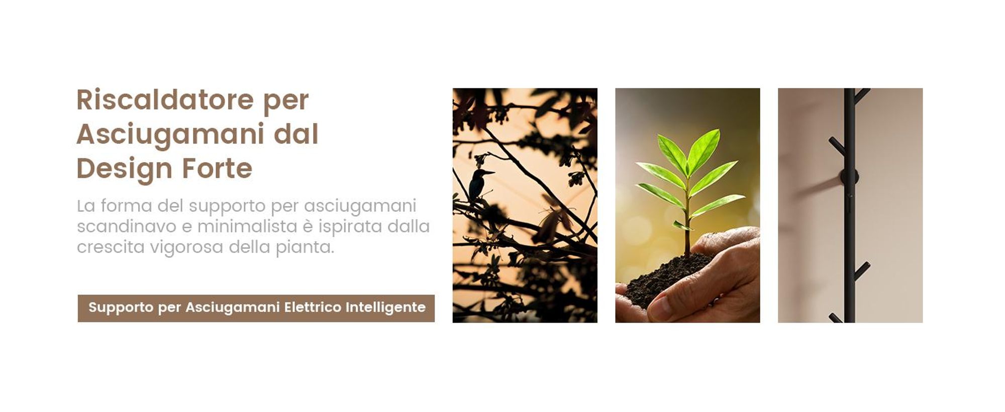 EMKE Scaldasalviette elettrico 100 W Nero, Display LCD, Termostato intelligente, Controllo WiFi/APP Timer Scaldasalviette design ad albero 150 cm