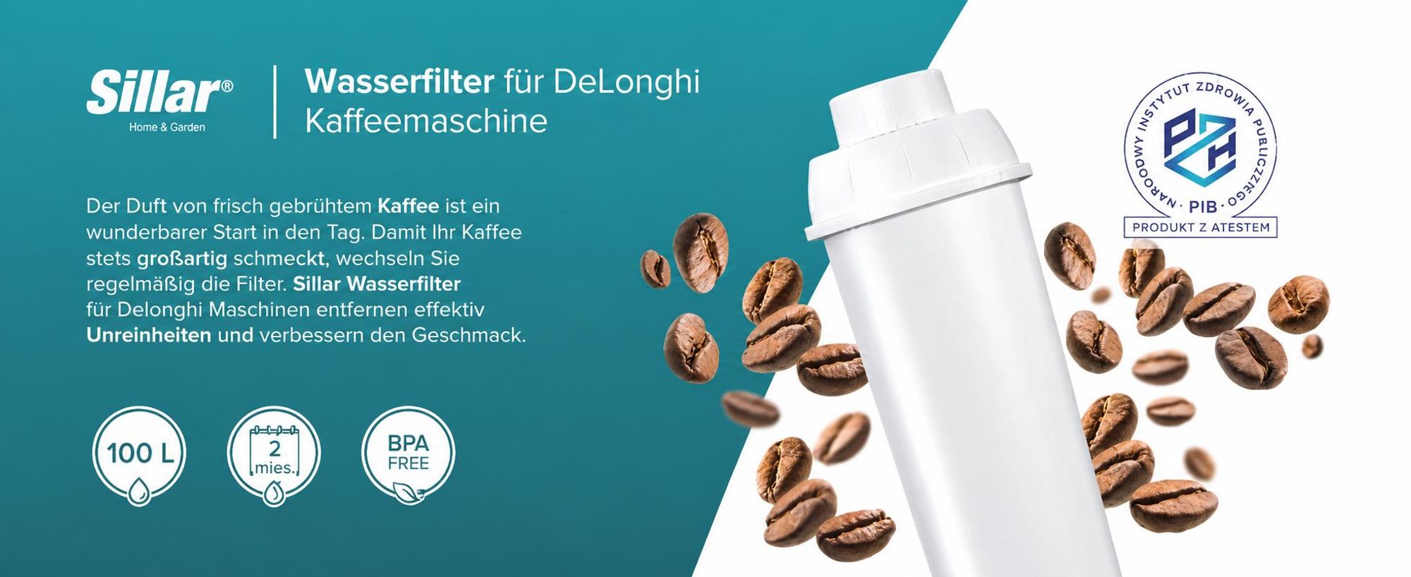 Sillar 10er Wasserfilter Ersatz für DeLonghi DLSC002 SER3017 ECAM ESAM