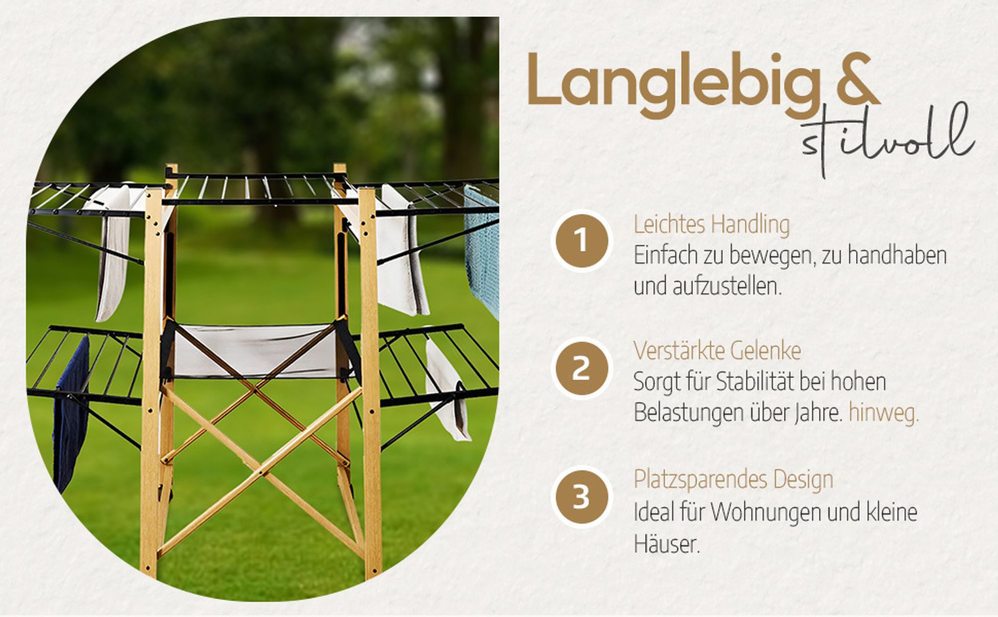 Meisterhome® Wäscheständer Standtrockner 30m Trockenleinenlänge, Flügelwäscheständer, Flügelwäschetrockner platzsparend, Metall, für Kleidung, Handtücher, Wäsche, für drinnen und draußen - Schwarz/Weiß, Farbe:Schwarz
