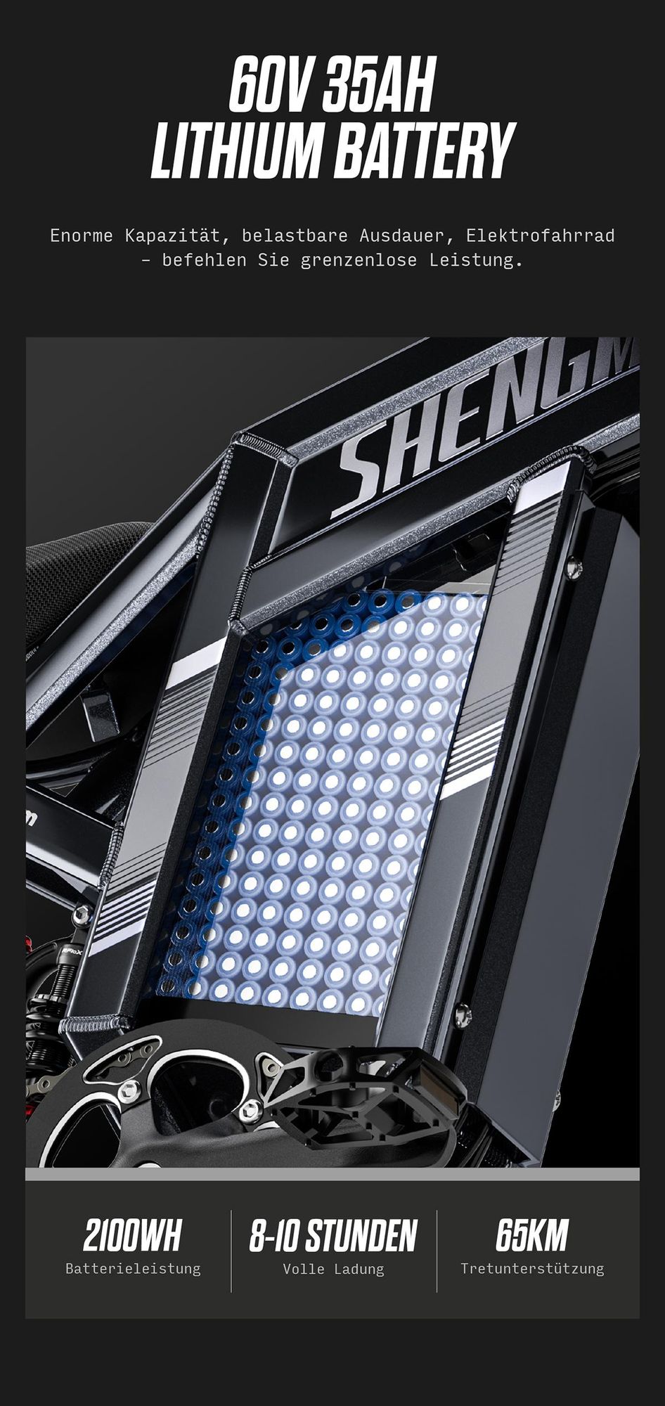 Shengmilo S900 PRO Offroad-E-Motorrad, 3000W, 60V 35Ah, 150 N·m, maximale Steigfähigkeit 45°, 19 Zoll
