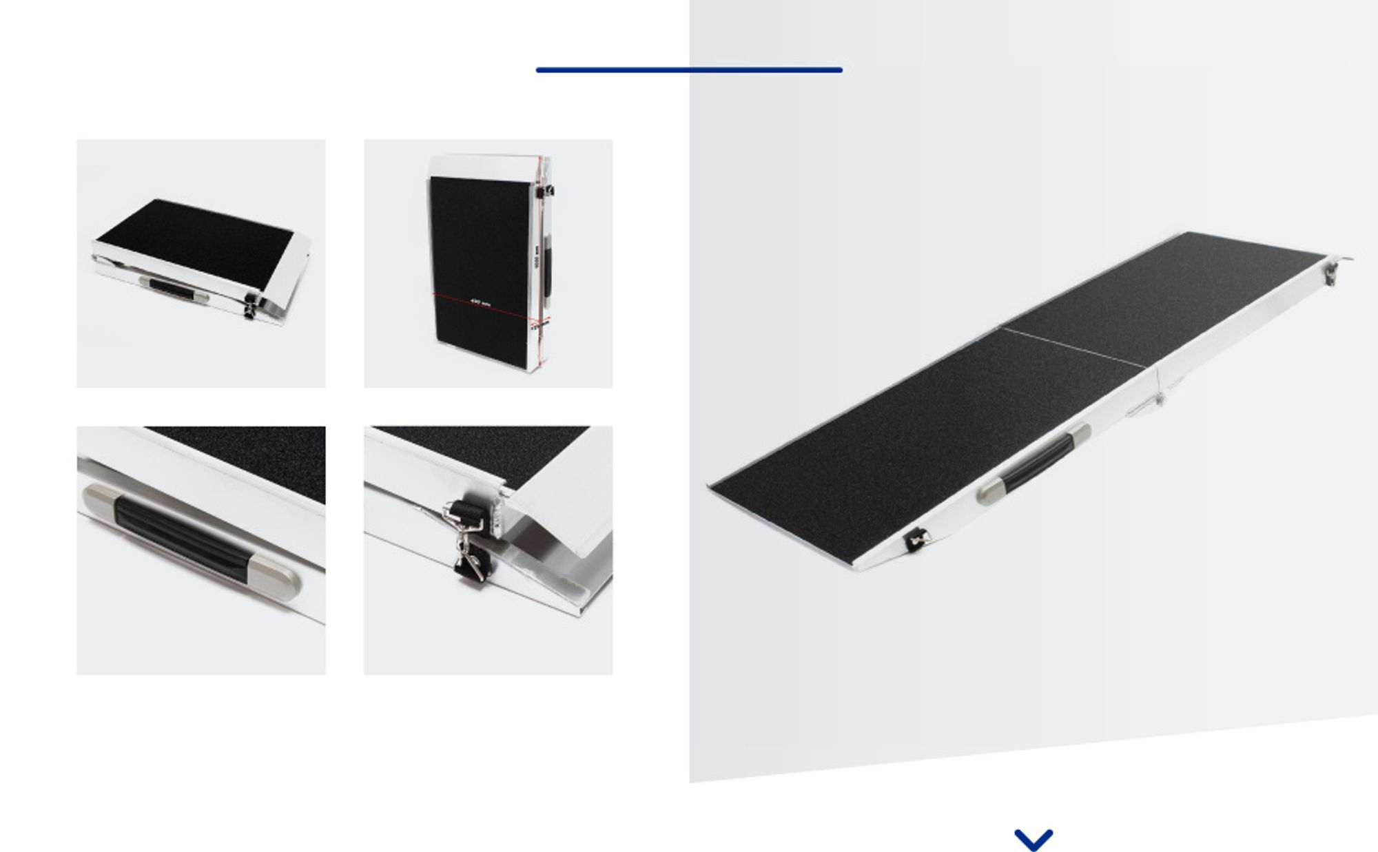 Wiltec Hunderampe faltbar, 183 x 49 cm, geklappt 92 x 49 cm, aus Aluminium, rutschsicher, Traglast bis zu 115 kg, Haustierrampe