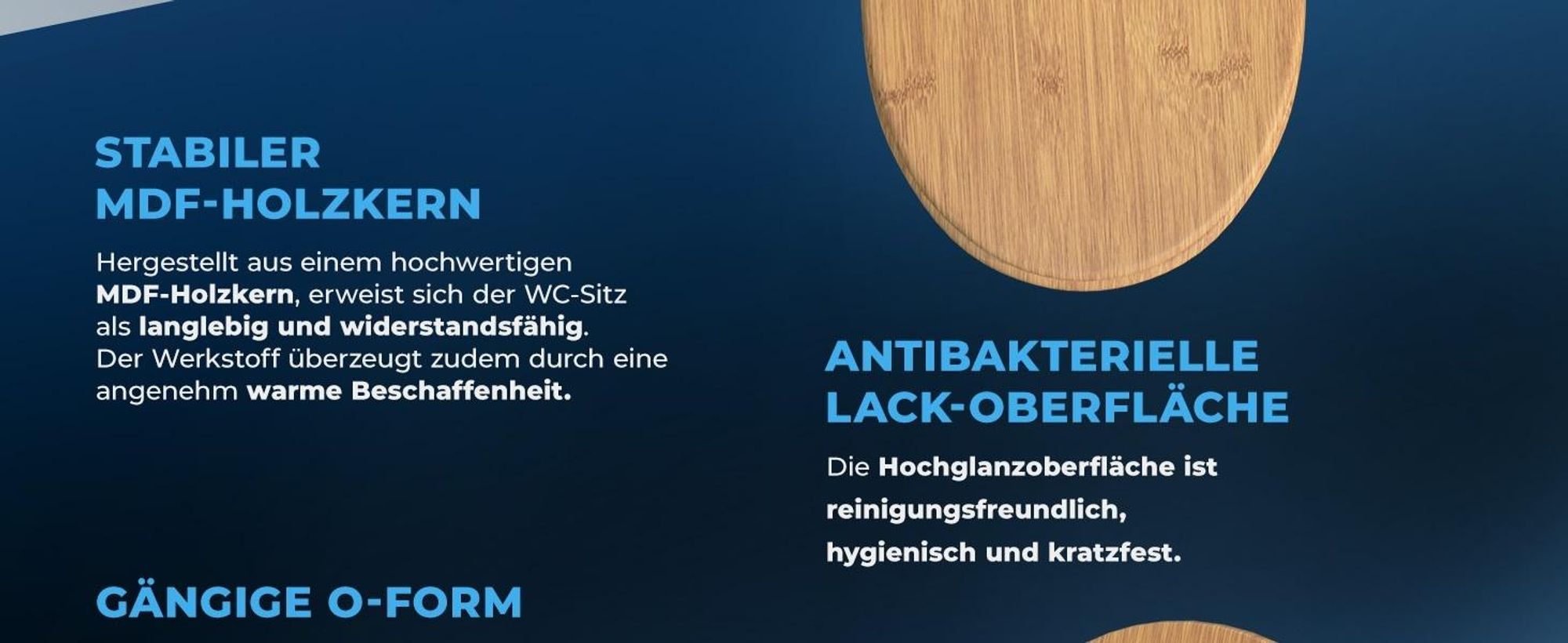 CASARIA Toilettendeckel mit Doppelter Absenkautomatik MDF