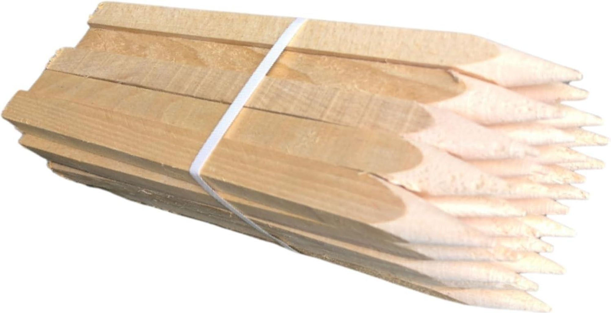 Holzpfähle Buchenholz Quadratisch 25 Stück - Längen 120 cm Holzpflöcke für Markierungen Spitze Tomatenstäbe Pflanzstäbe Tomaten Rankhilfe 25x25 mm