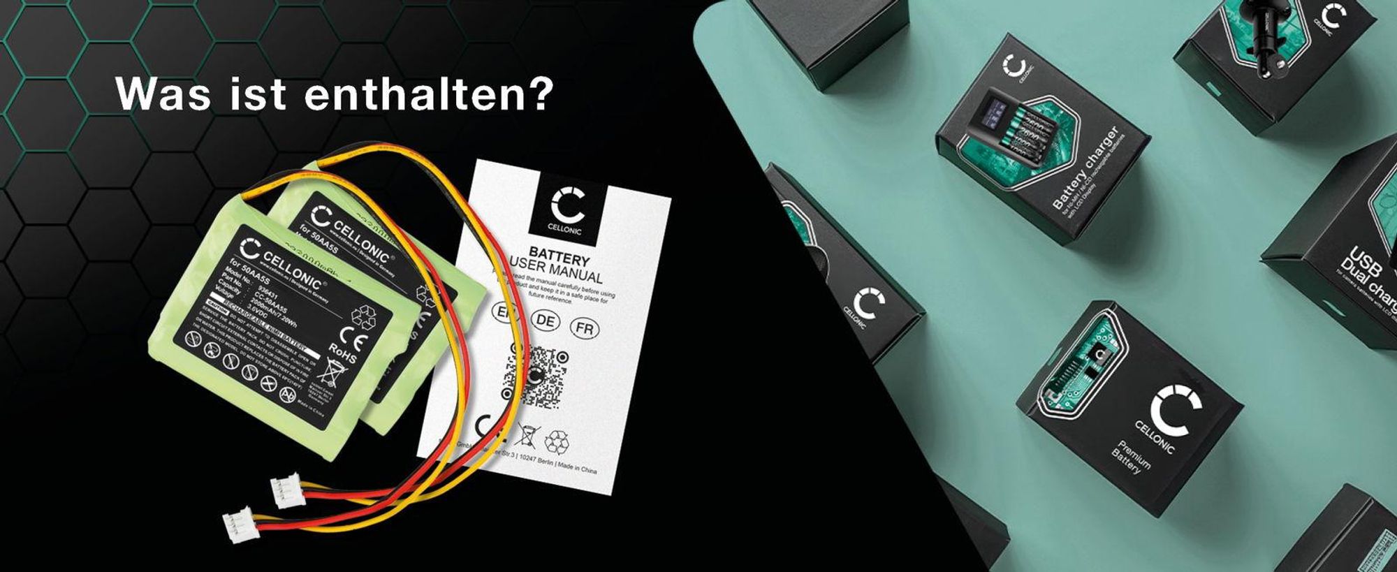 CELLONIC 2x Akku für Lautsprecher Kompatibel mit Tonies Tonie Box, 50AA5S - (2000mAh, 3.6V)