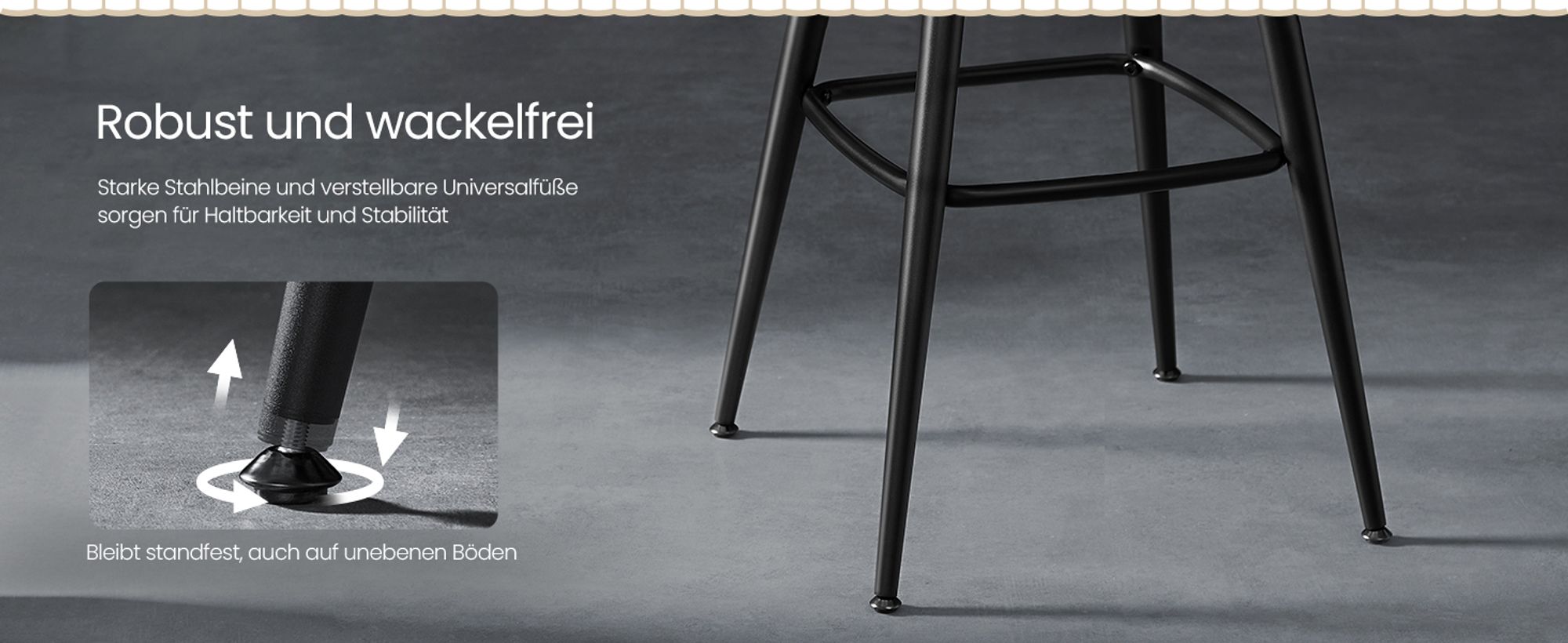 VASAGLE EKHO Kollektion - 360° drehbarer Barhocker, 2er Set, Hocker mit Rückenlehne für Bartisch