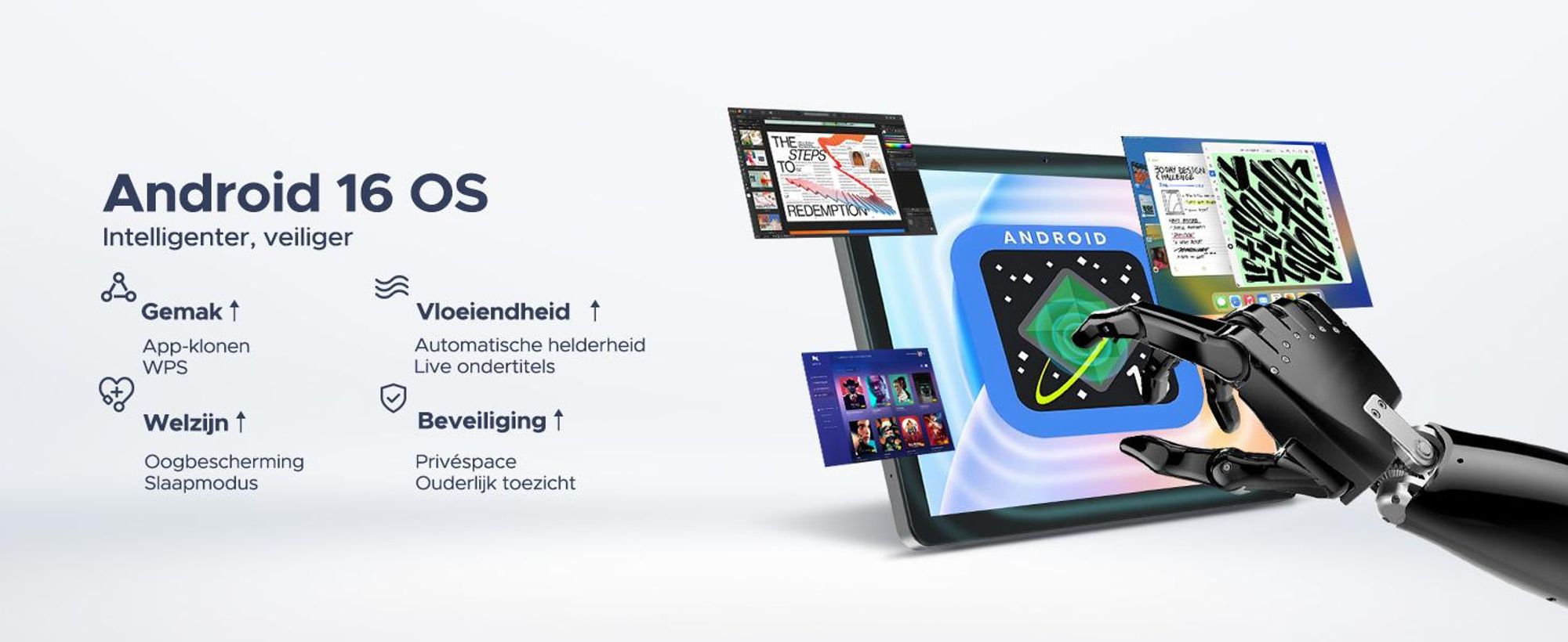 AORLYM P10 PRO, 48 (8+40) GB + 128 GB, 10-inch tablet, 120 Hz, Android 16, 8800 mAh, met toetsenbord/muis/stylus/hoesje, enz., Gemini AI, 3,5 mm hoofdtelefoonpoort