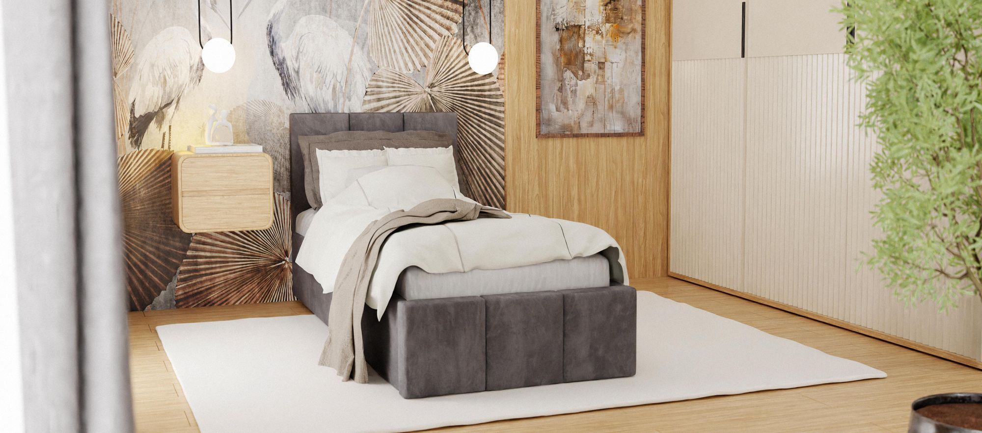 Muralo POLSTERBETT für Schlafzimmer Polsterbett mit Bettkasten und Gasdruckfeder Bett mit Polsterkopfteil Einzelbett 90x200 Bett mit Stauraum Dunkelblau