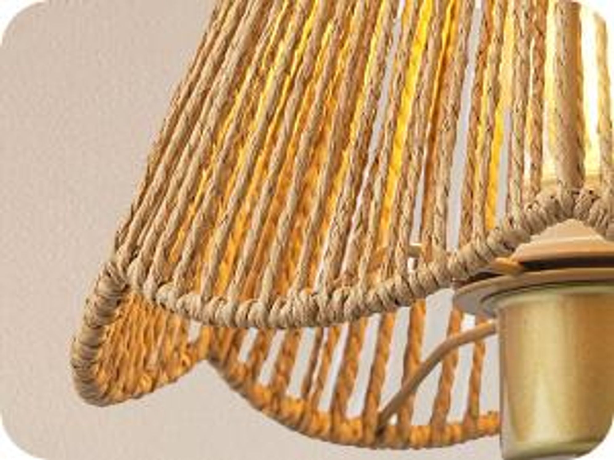 Nachttischlampe EDISHINE Nachttischlampe mit handgeflochtenem Papierseil-Schirm LED wechselbar, Warmweiß, Gold Inklusive 4W LED, 2700K Warmweiß