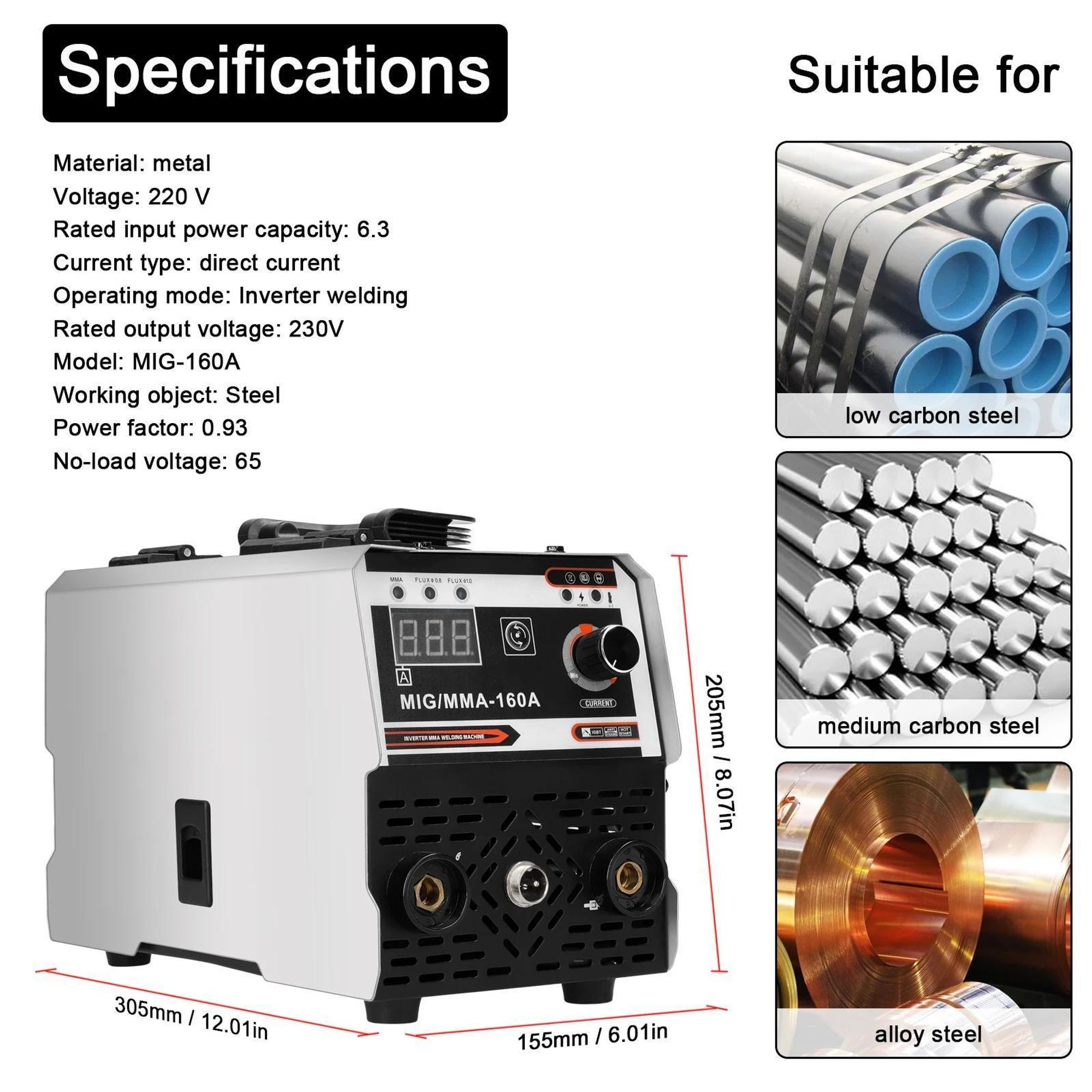 Spawarka 2 w 1 MIG MMA Spawarka IGBT DC Inwerter Automatyczne podawanie drutu Spawanie kontaktowe Spawarka łukowa gazowa