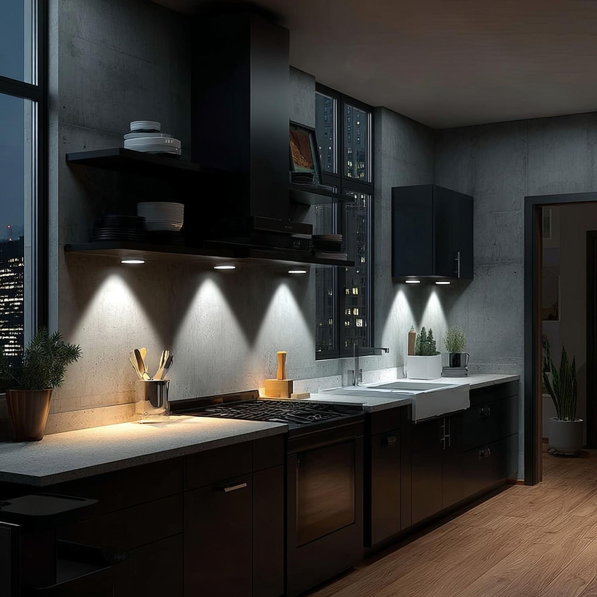 6 Stück LED Leuchten Set + Fernbedienung 4Modi Licht Leuchte Beleuchtung Zuhause