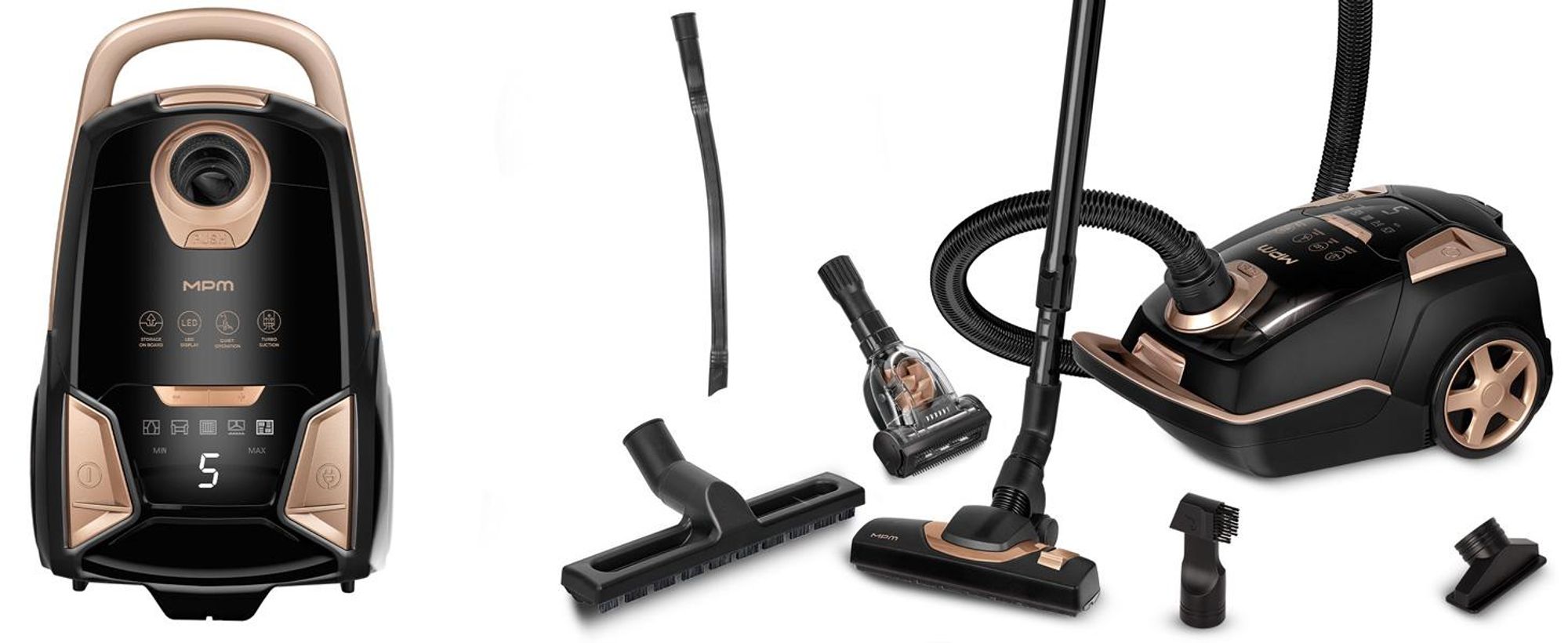 Beutelstaubsauger - stark - leise, Handheld - Zimmer - Silencer - Bedienelemente im Griff MPM MOD-55