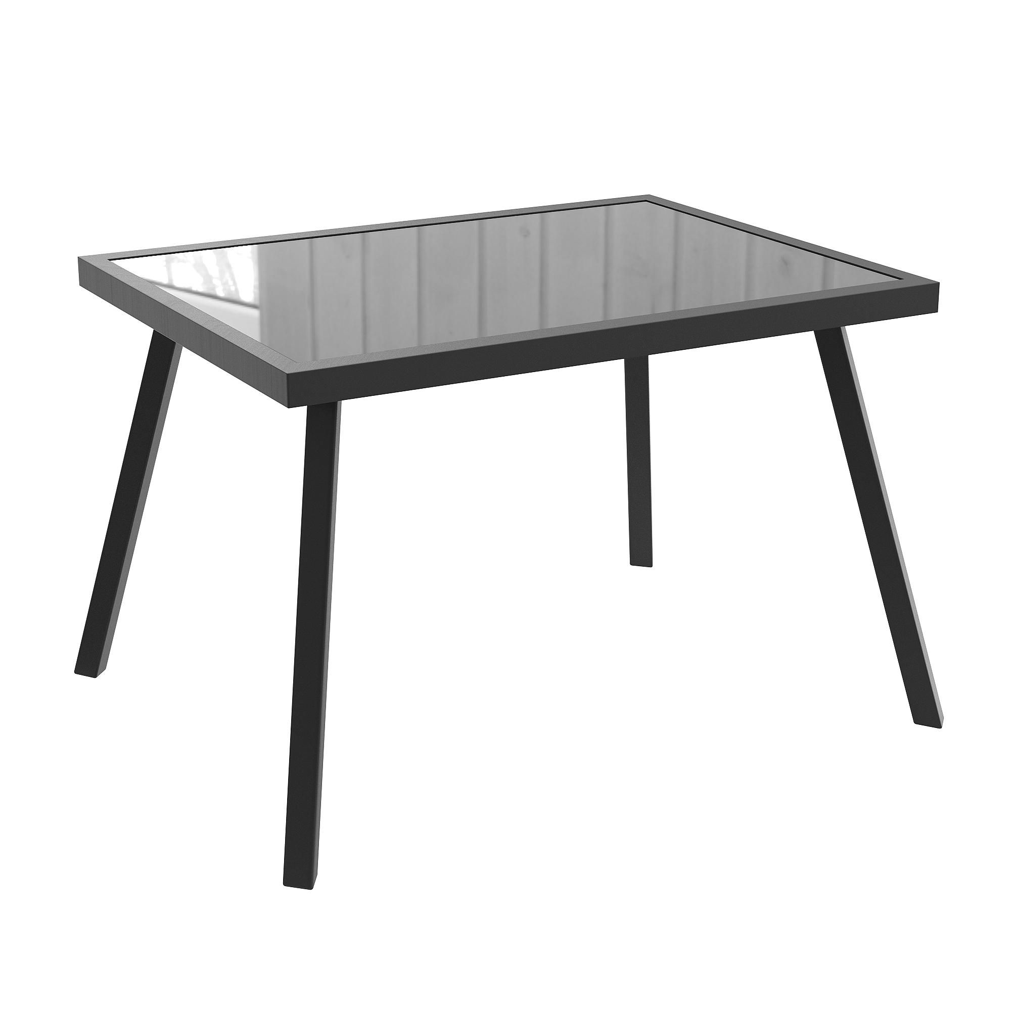 Flieks Gartenlounge-Set 7-tlg für 6-8 Personen, Gartenmöbelset mit Glastisch, Balkonmöbelset aus Eisengestell mit Abnehmbaren Kissen, Garnitur Grau