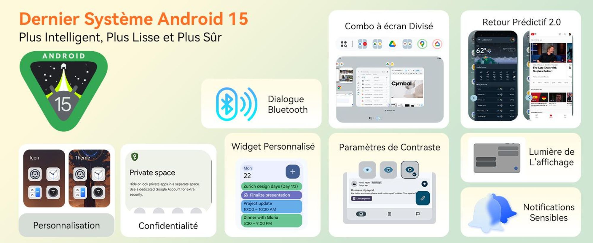 Tablette KINGRID Android 16 avec clavier, 24 (8+16) Go de RAM + 256 Go de ROM (2 To TF), tablette gaming 10 pouces, 5000 mAh, Gemini AI, Widevine L1, WiFi 5G, Face ID