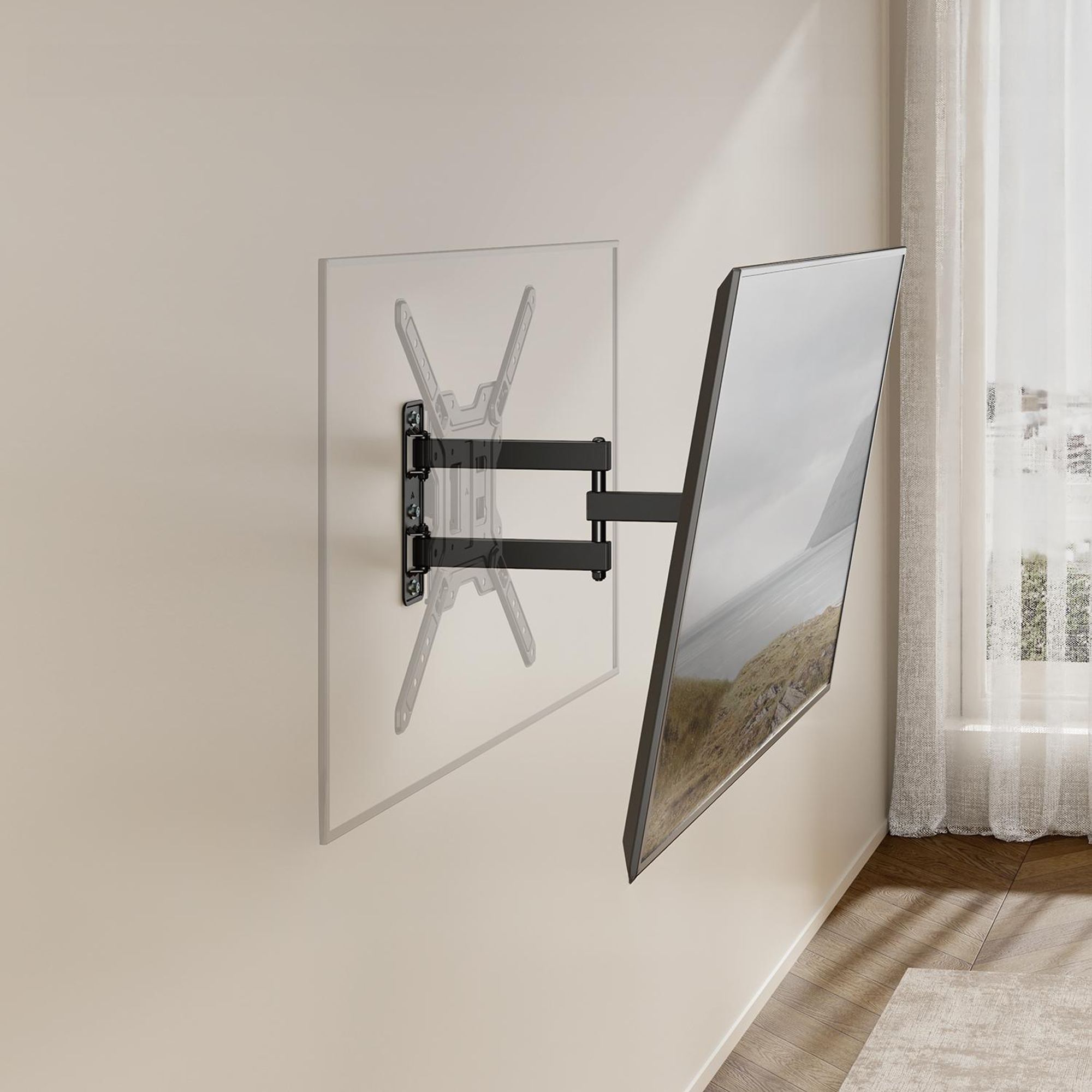Halterung / Aufhängung für Fernseher oder Monitor von Maclean max. 23–65" max. Tragkraft 30 kg universell einsetzbar max. VESA 400 × 400 MC-759 N