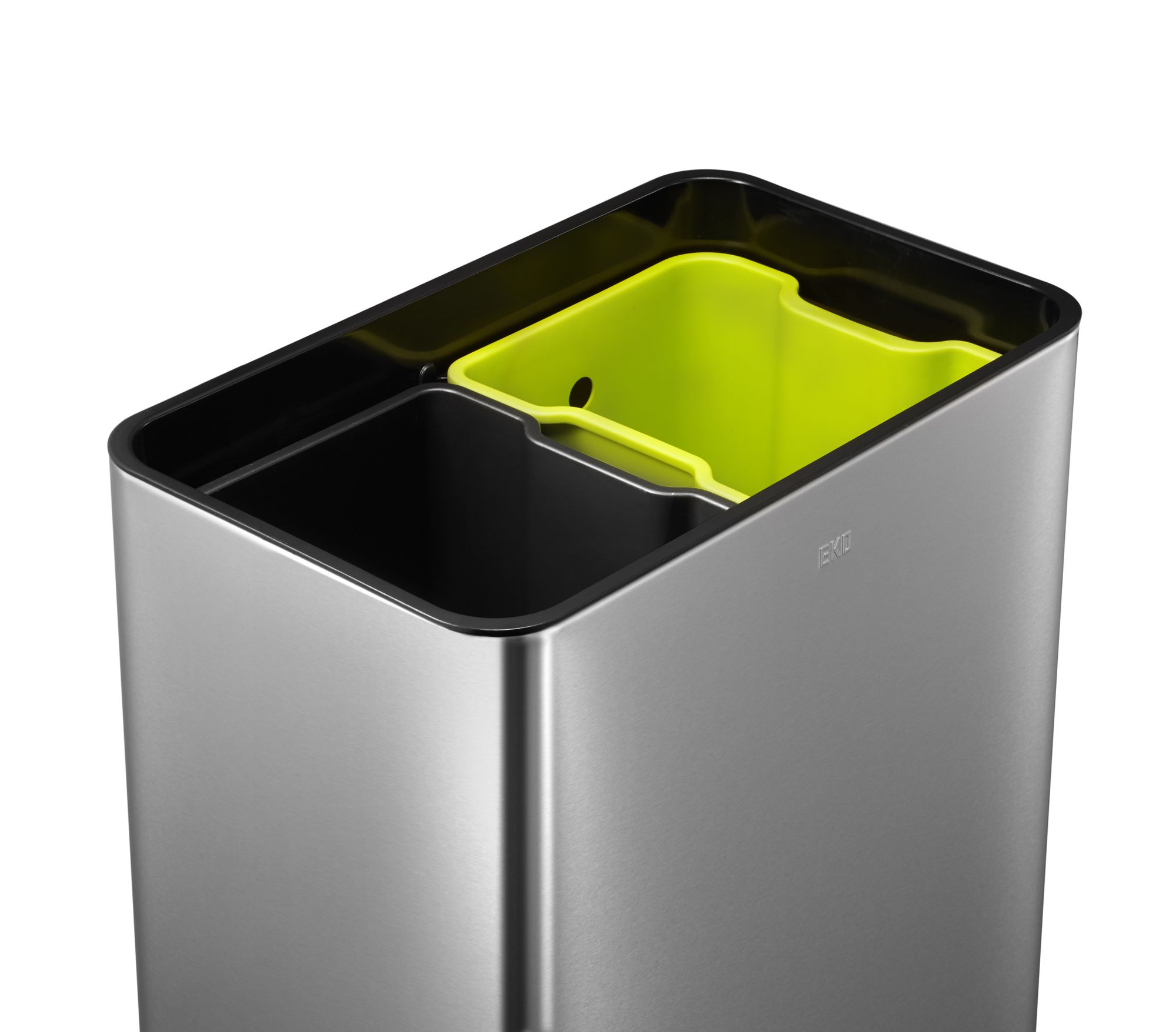 EKO - Mirage Sensor Abfalleimer 20+20 Liter - Stainless steel Plastic - Matt Edelstahl, Schwarz