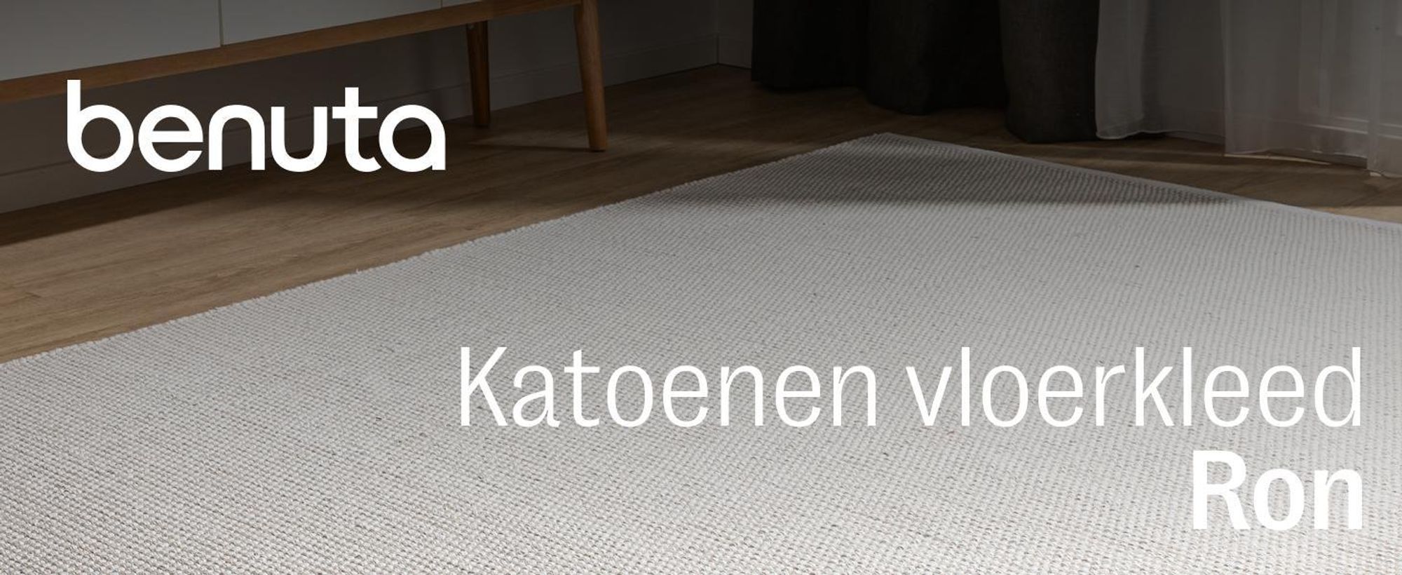 benuta tapijt woonkamer katoenen tapijt Ron Wit 160x230 cm Katoenen vloerkleed voor de woonkamer , rechthoekig