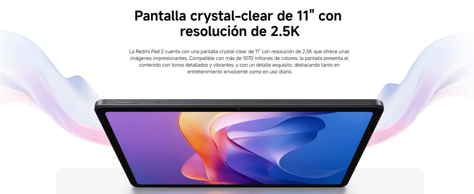 Tablet XIAOMI REDMI Pad 2, versión WiFi, 11 pulgadas, 4GB de RAM, 256GB de almacenamiento, color verde menta
