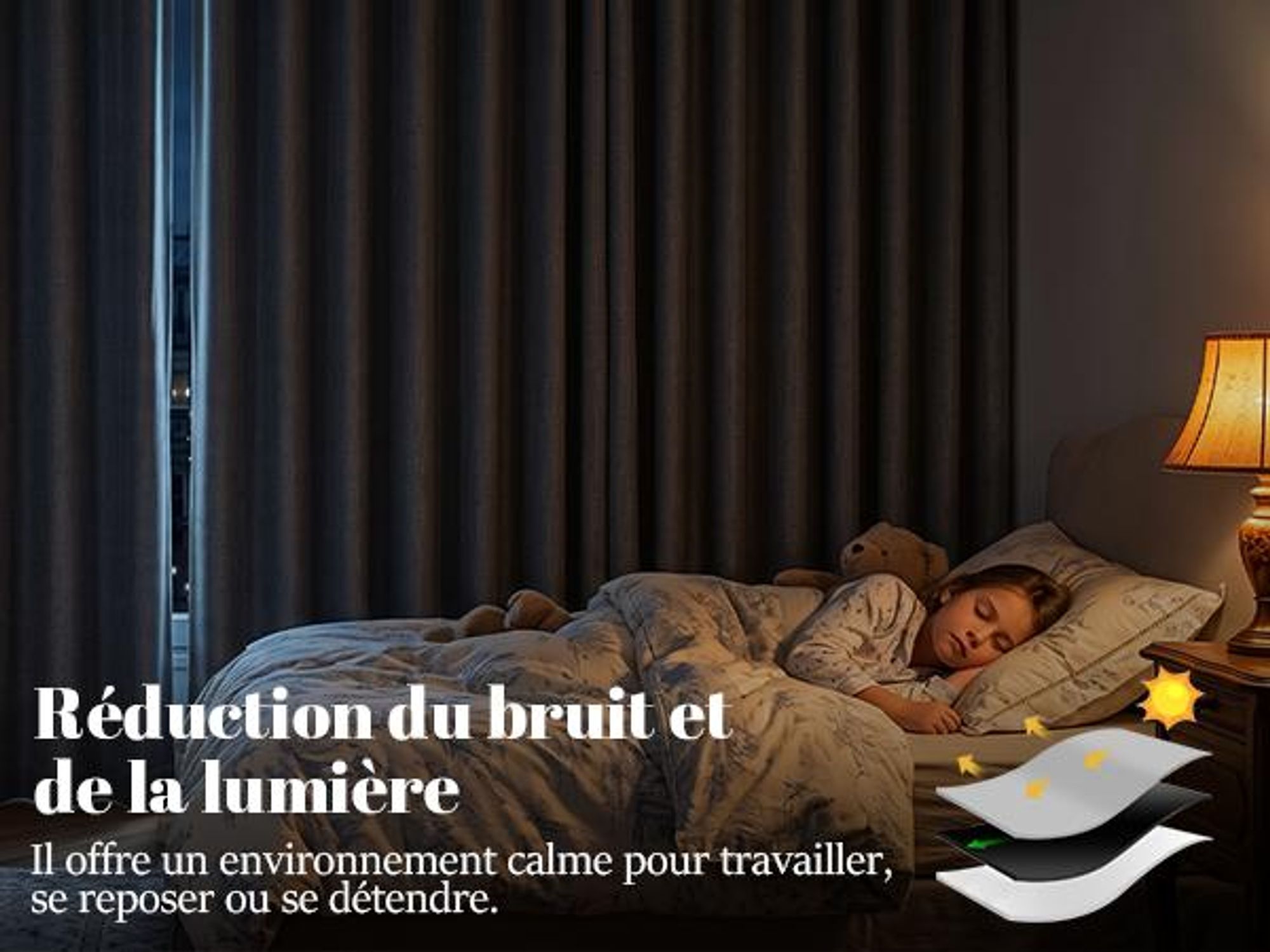 Extra großer Raumteiler Vorhang mit schienen Haken, Grau 100% Verdunkelung Blickdicht Trennvorhänge für Schlafzimmer Wohnzimmer, B 254 x H 213 cm