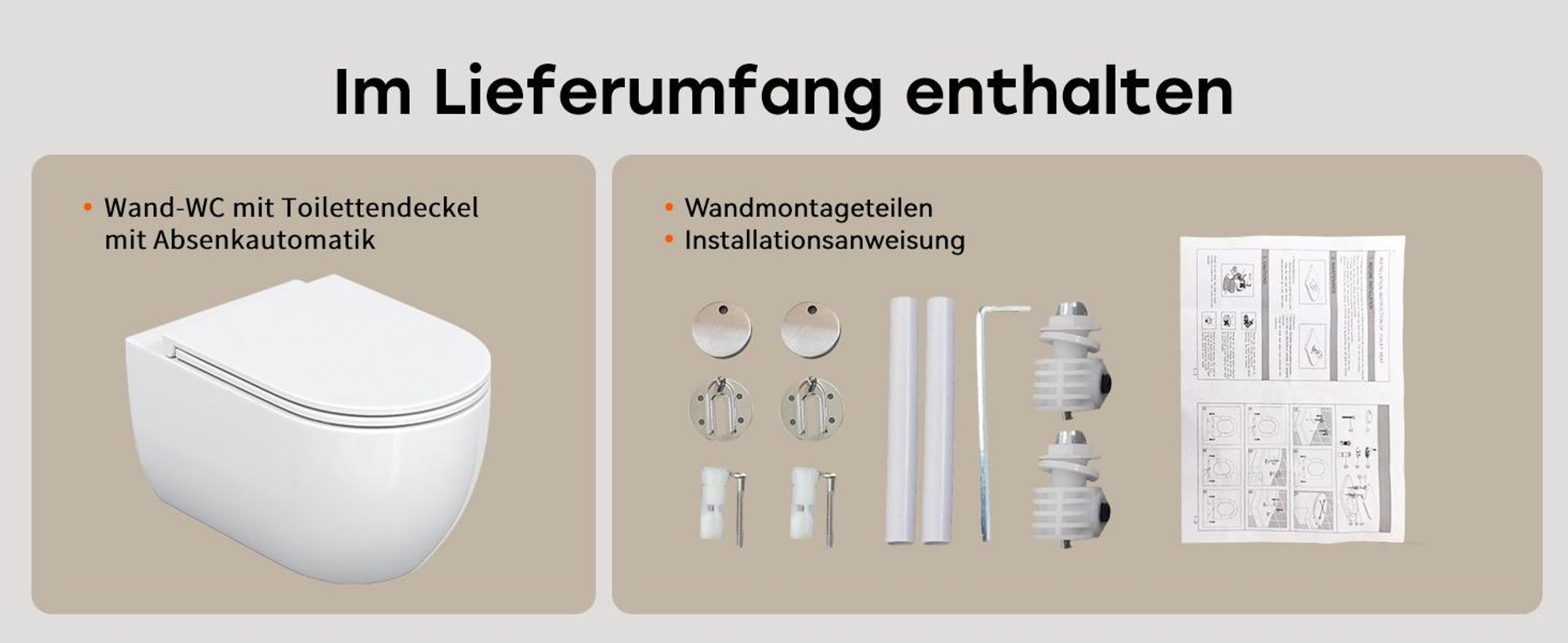 Toilette inkl. Toilettendeckel mit Absenkautomatik
