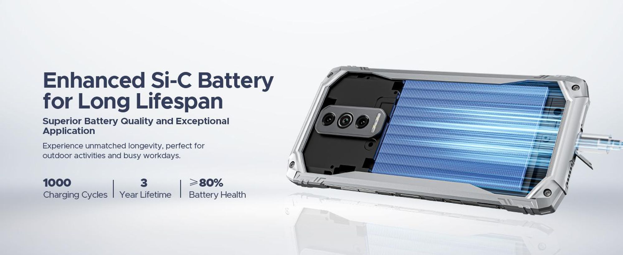 DOOGEE Blade10 Ultra Energy – robustní outdoorový smartphone, Android 16,  IP68/IP69K, 6,56" displej s obnovovací frekvencí 90 Hz, baterie 6150 mAh, 36+128 GB, fotoaparát 64 MP, NFC, čtečka otisků prstů, bez smlouvy
