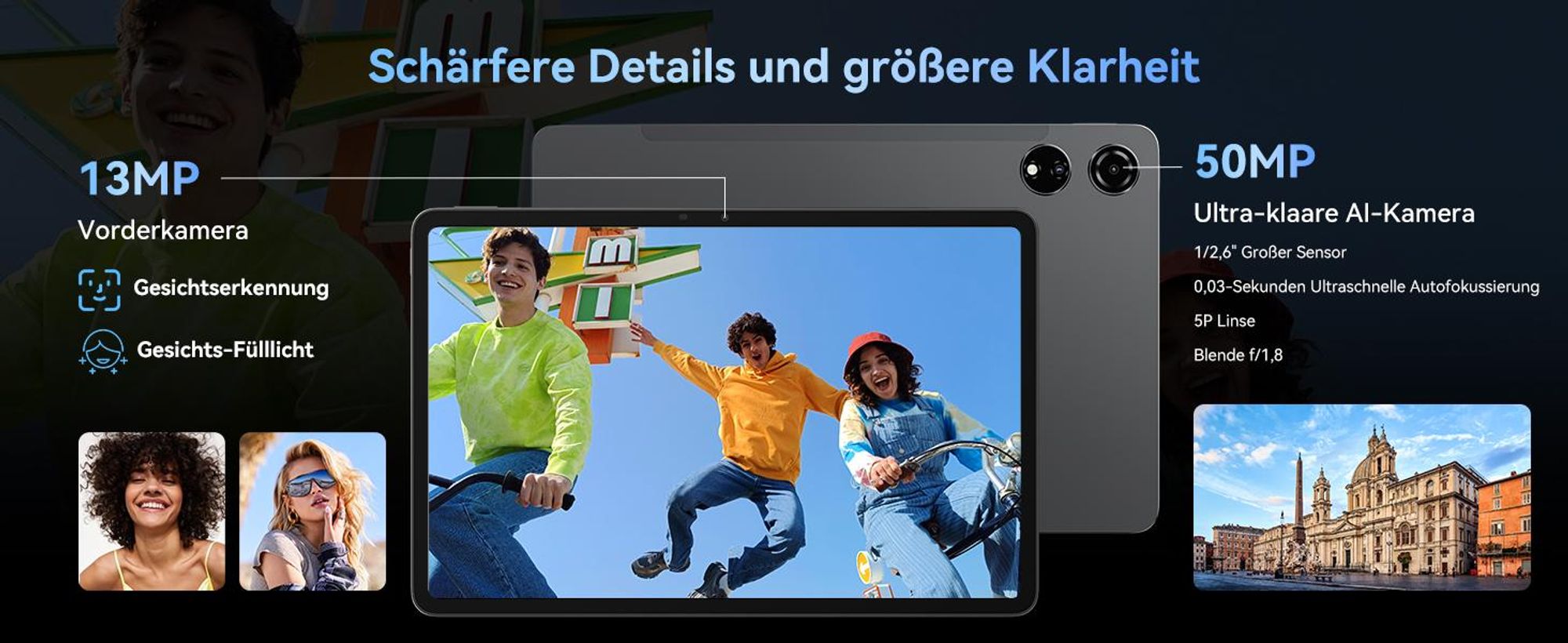 Blackview Mega3 Tablet incl. Stift/Hülle 12.1", 2.5K FHD, Android 15, 32GB (8 GB + 24 GB) RAM + 256 GB ROM, 8800mAh, 4G LTE, 50MP, Helio G100