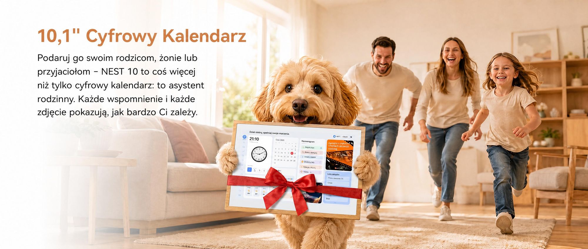 2026 NEU! Blackview NEST 10, cyfrowy kalendarz i ramka na zdjęcia o przekątnej 10,1 cala, z dotykowym ekranem, Wi-Fi, rozdzielczości 1280x800, formacie 16:10, funkcją udostępniania zdjęć, zabezpieczeniem dla dzieci i wzorem imitującym drewno