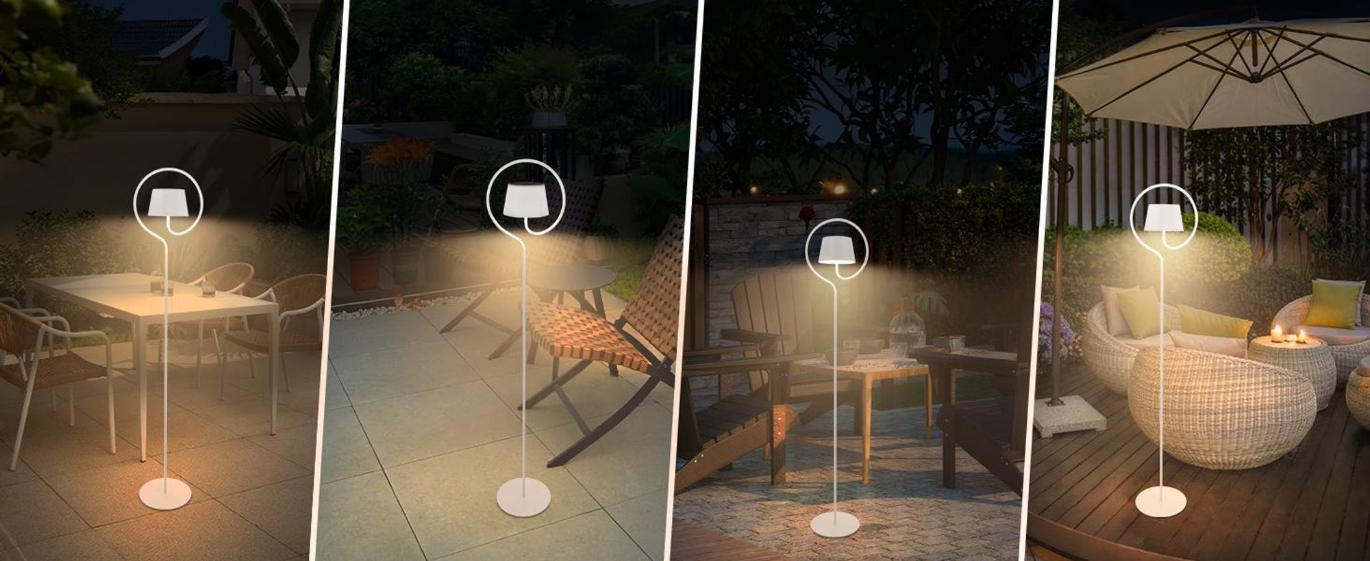 ZMH Outdoor Solar Stehlampe Dimmbar 120cm: LED Stehleuchte Wohnzimmer mit USB-C Aufladbar Akku Weiß Kabellose Standleuchte 3000K-6500K Höhenverstellbar für Schlafzimmer Büro Garten Terrassen