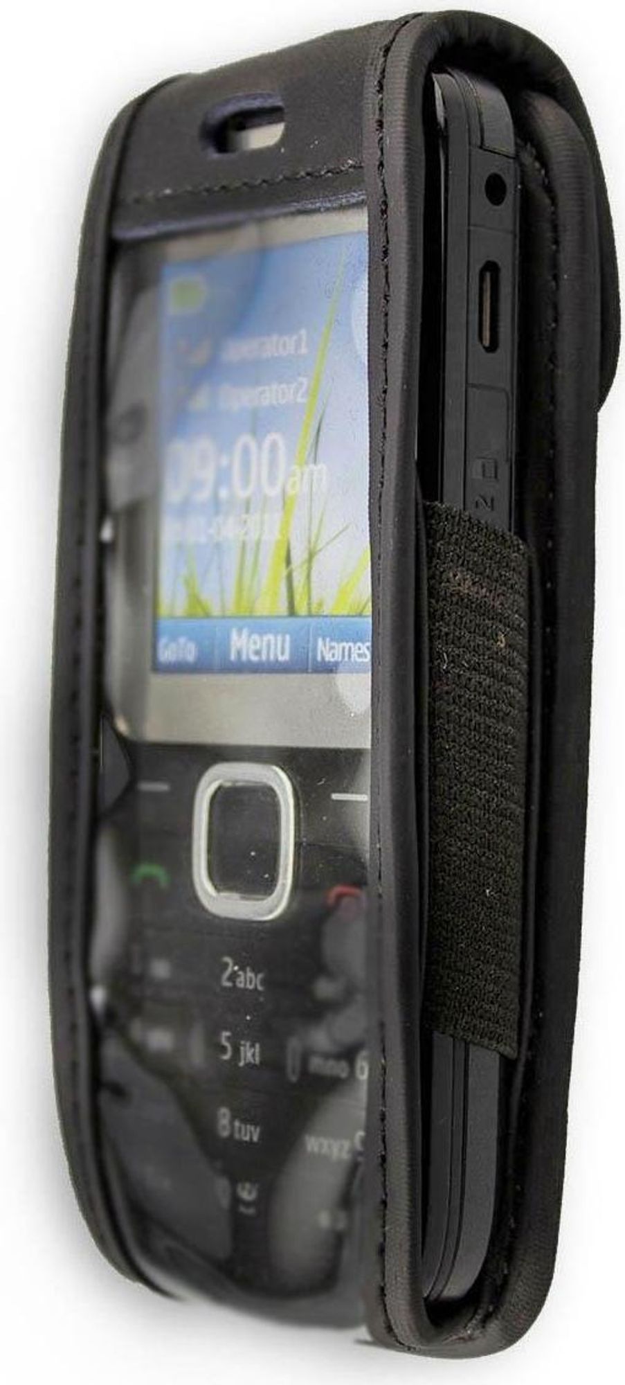 caseroxx Ledertasche mit Gürtelclip kompatibel mit Nokia C2-00 aus Echtleder, Tasche mit Gürtelclip und Sichtfenster  Bild 3