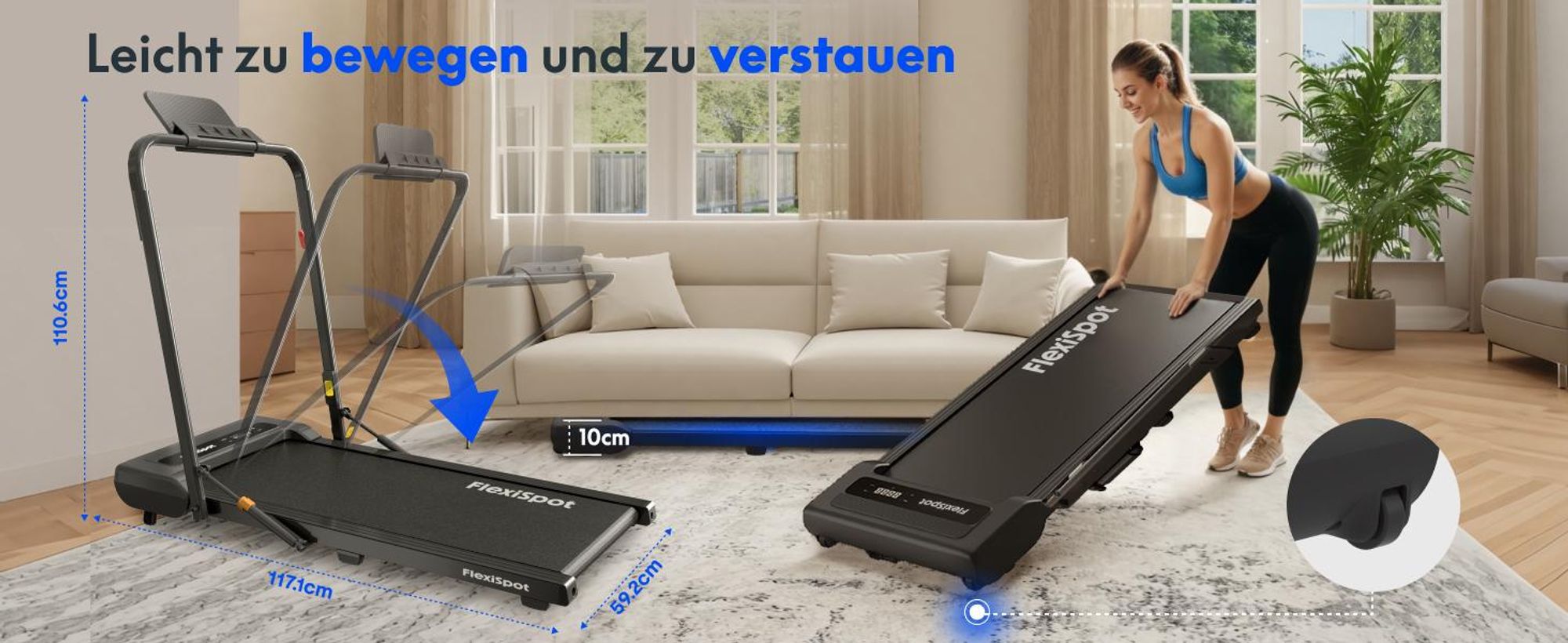 FLEXISPOT Laufband, 3 in 1 Walking Pad, 1-12 km/h, bis 140 KG, mit APP-Funktion, LED-Display, Fernbedienung, Schmiermitteln für Zuhause & Büro Schwarz