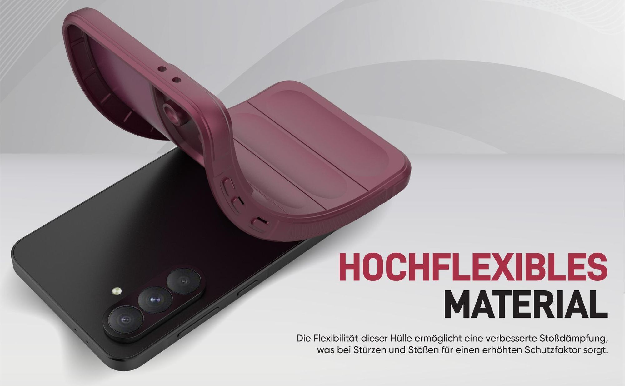 Stoßfestes und flexbiles Handy Case mit Griffzonen in Lila für Samsung Galaxy A36 5G