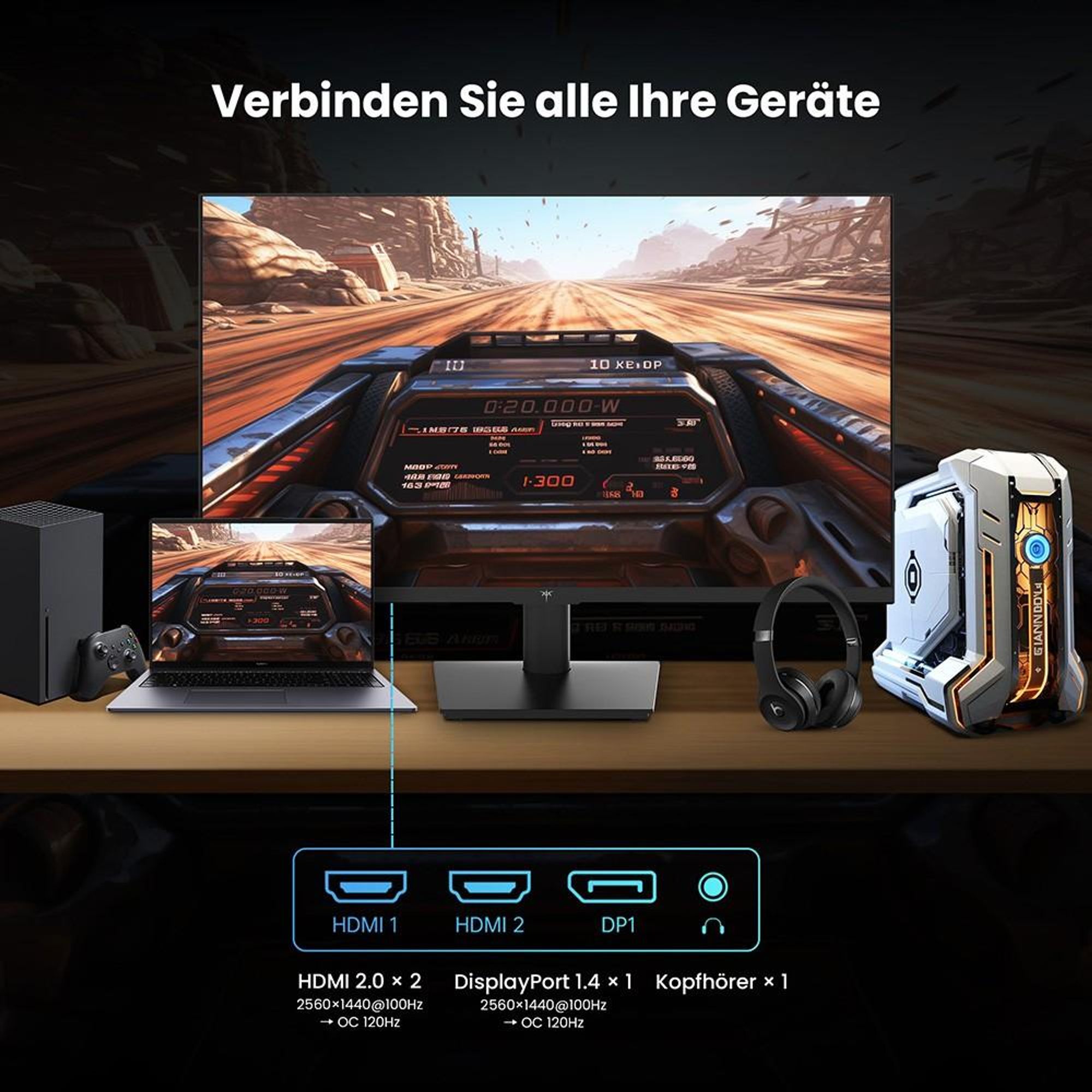 KTC H27T27 27 Zoll Gaming Monitor QHD 100Hz IPS HDR10 1ms