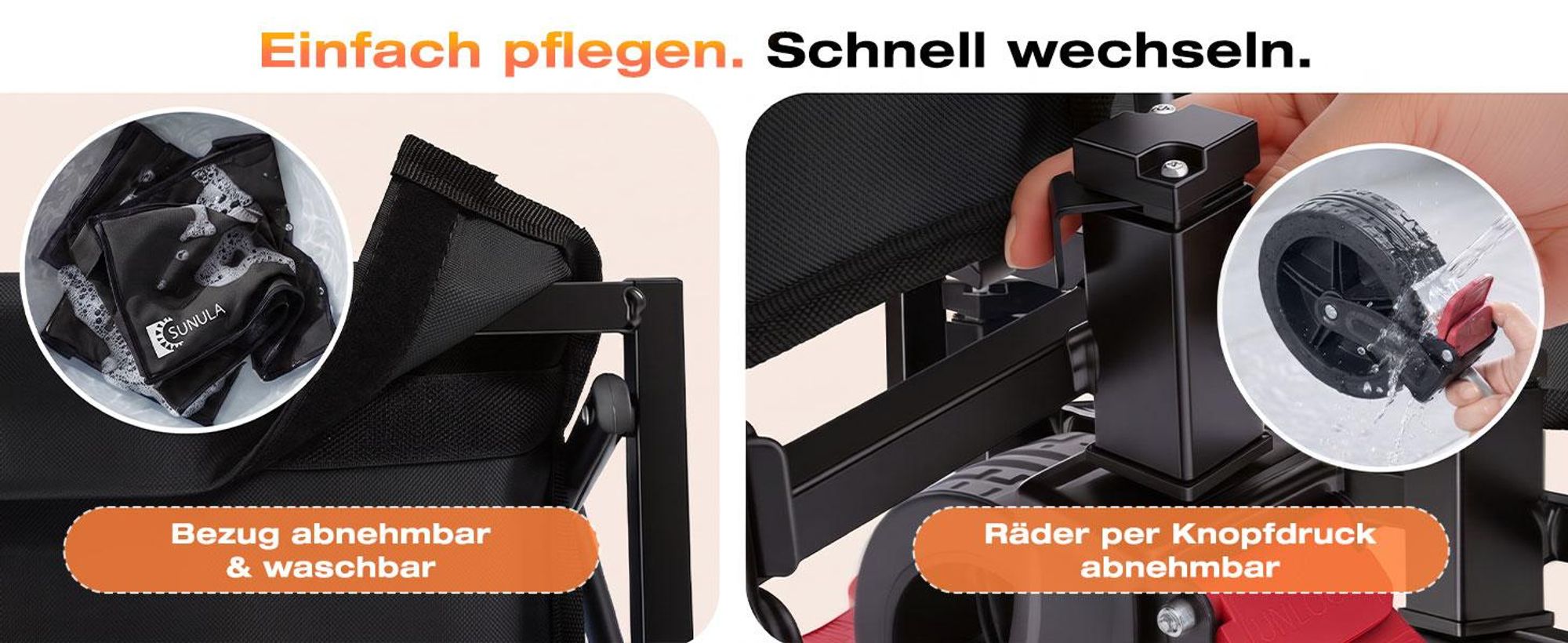 SUNULA Bollerwagen Faltbar mit Erweiterbarer Heckklappe – 80L & 115L Hunde Transportwagen, Schwarz